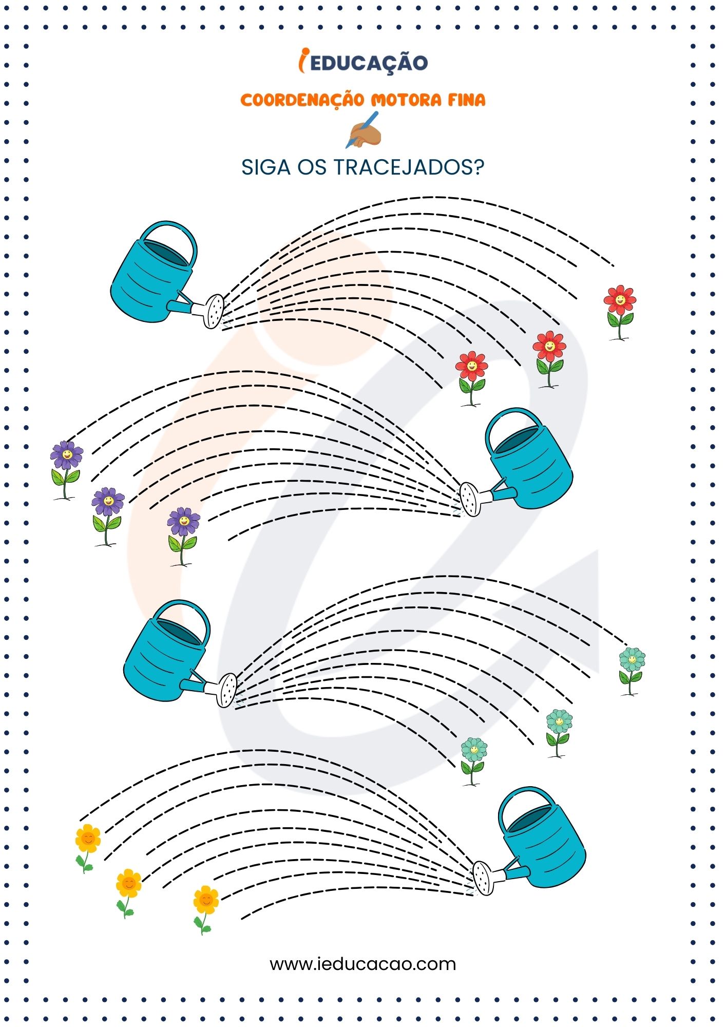 Atividades para Coordenação Motora Fina- Seguir Tracejados