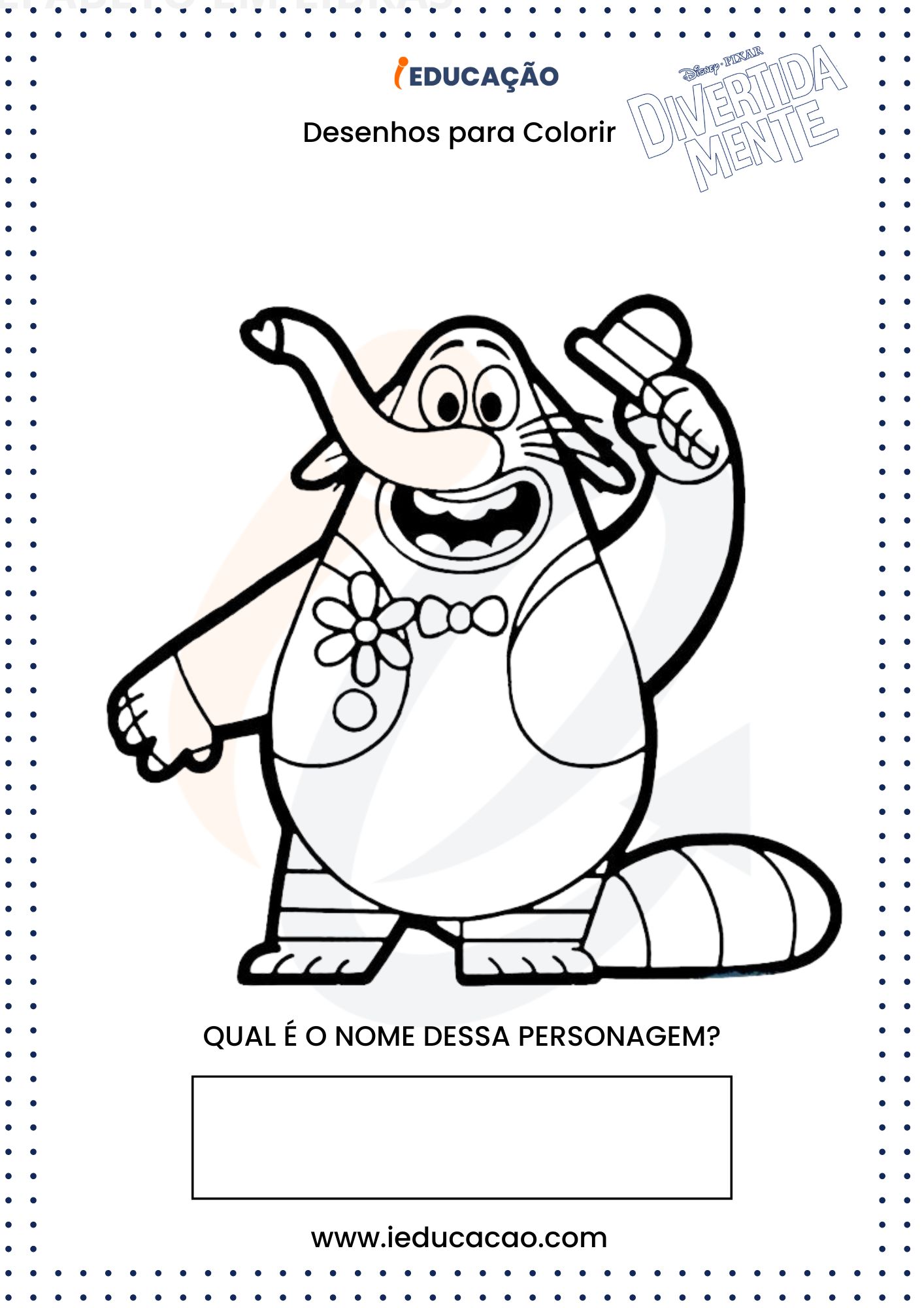 Desenhos Para Colorir Divertida Mente - Bing Bong para colorir divertidamente 2.