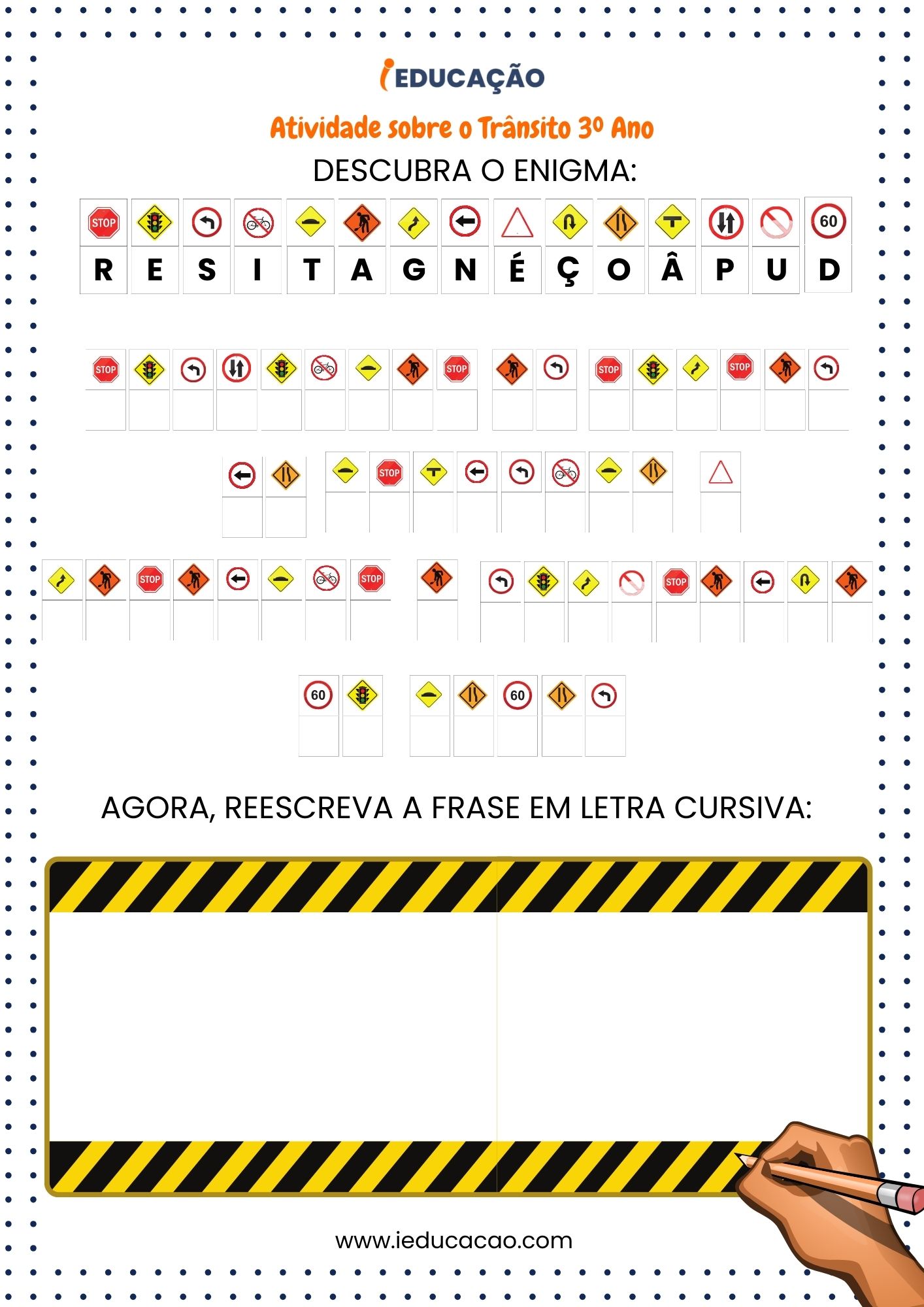 Dia do Trânsito- Atividade Sobre o Trânsito 3º Ano- Enigma_