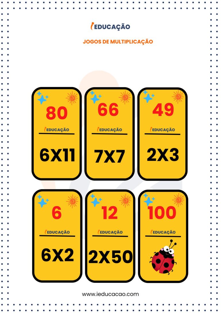 Jogos de Multiplicação para Imprimir de Acordo com a BNCC