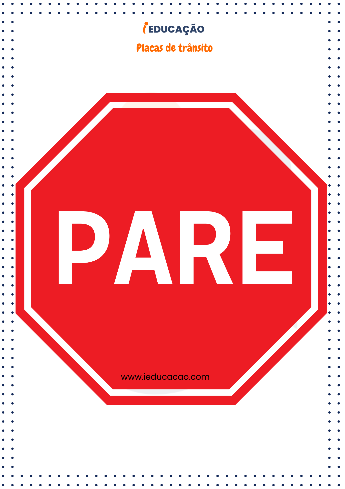 Placas de Trânsito_ Pare para Imprimir