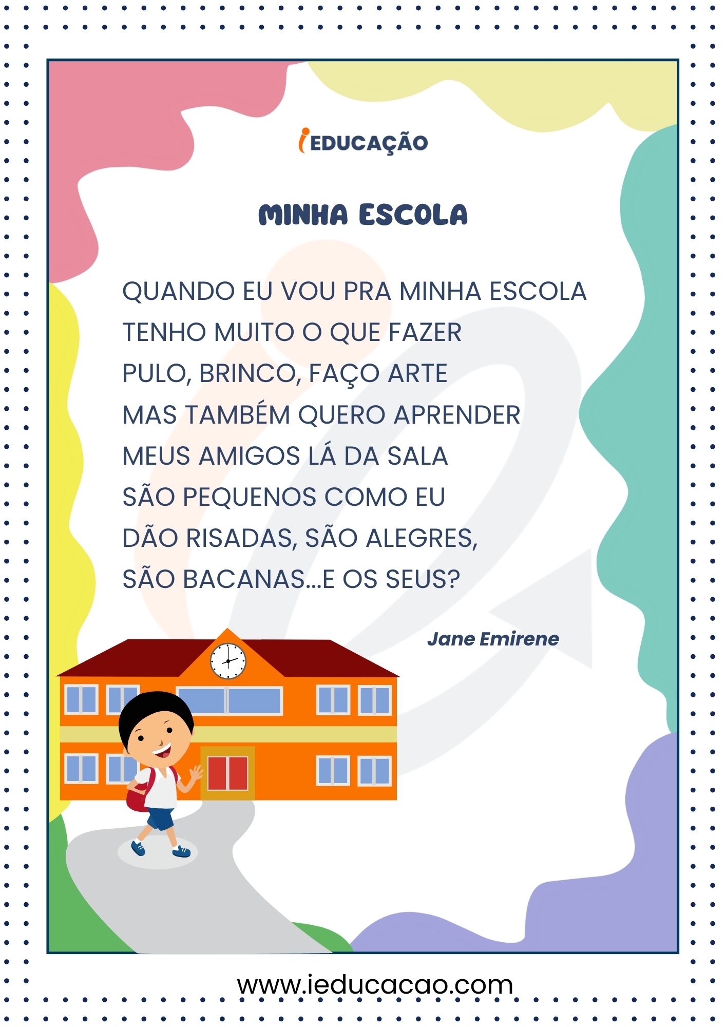 Poesia Infantil Jane Emirene- Poesia para Imprimir