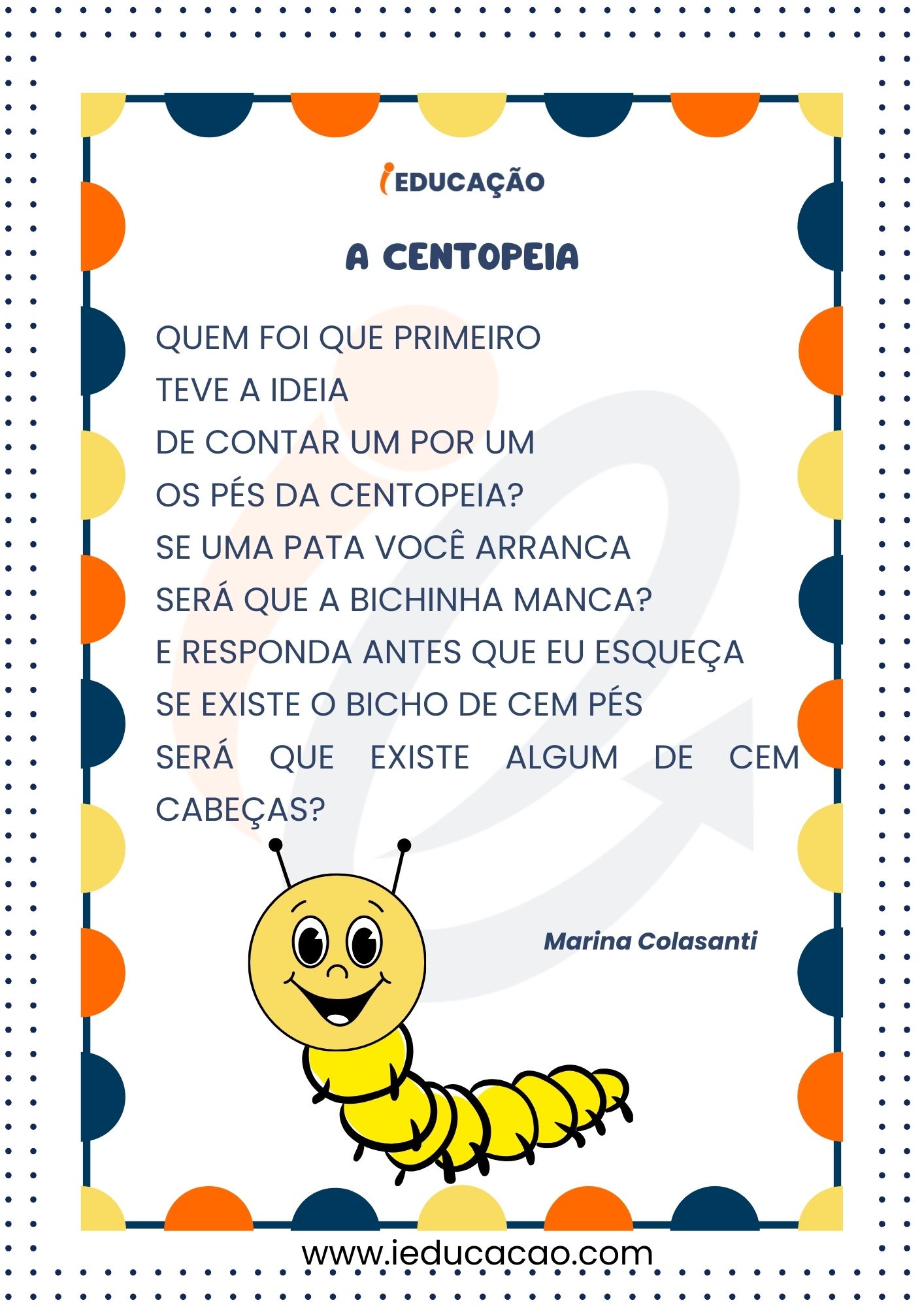 Poesia Infantil Marina Colasanti- Poesia para Imprimir