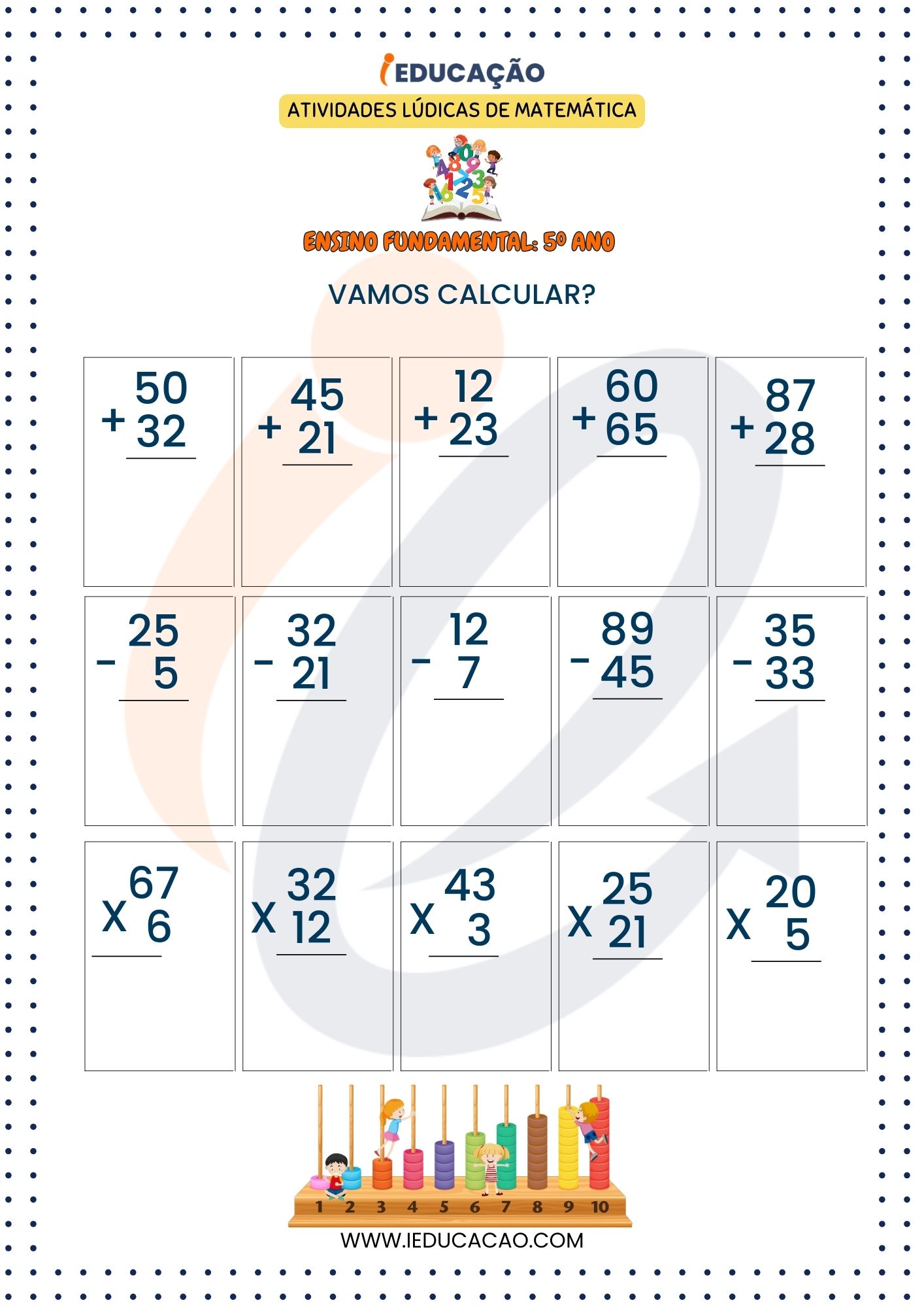 Atividades Lúdicas de Matemática para o 5º Ano