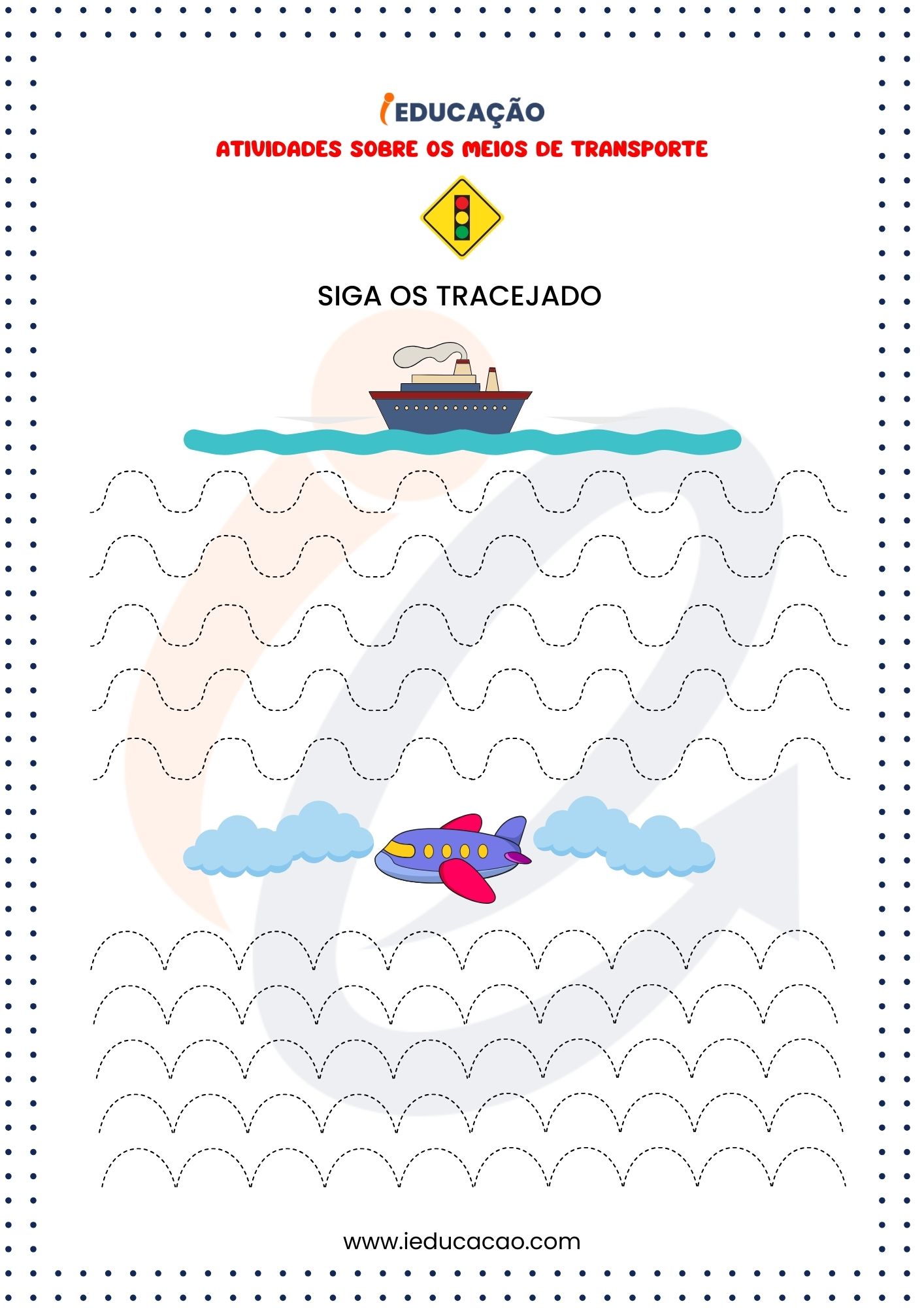 Atividades Sobre os Meios de Transporte- Atividade de Tracejado