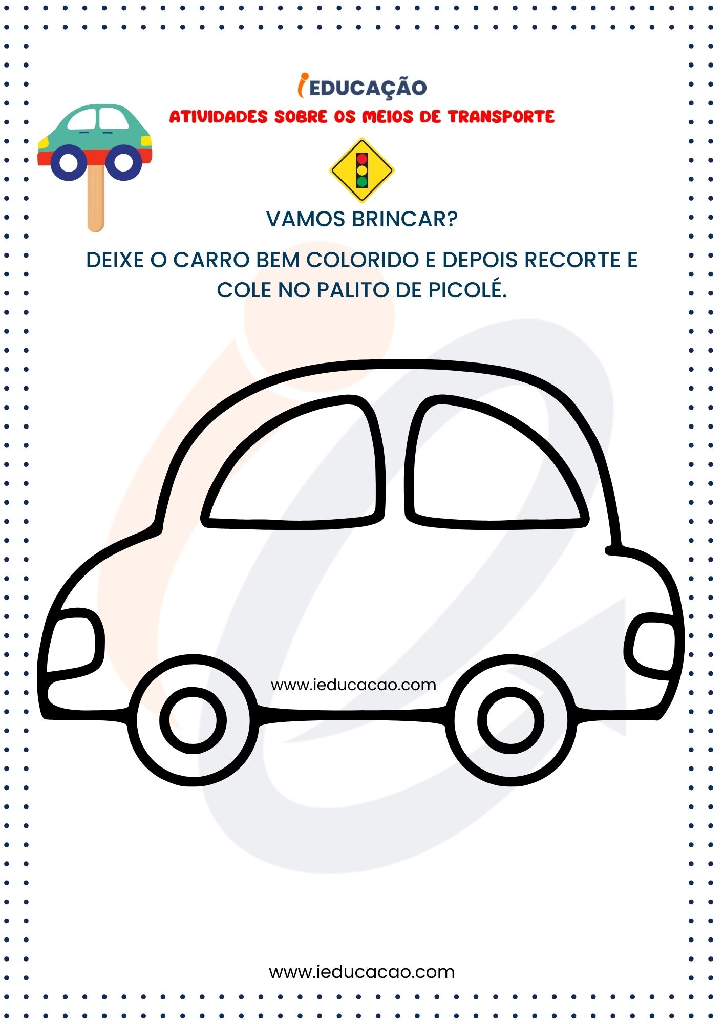 Atividades Sobre os Meios de Transporte- Atividade para Colorir