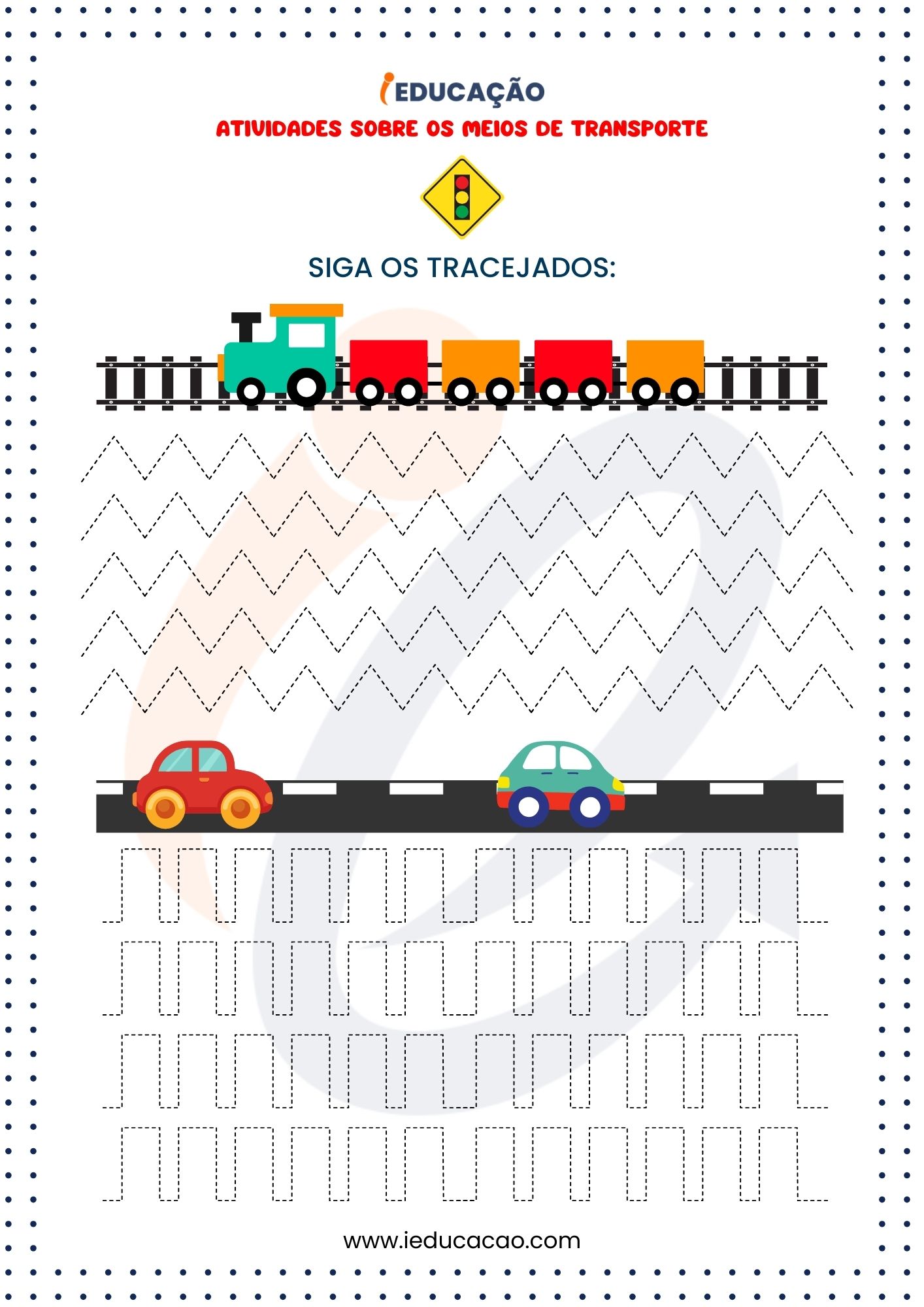 Atividades Sobre os Meios de Transporte- Tracejado