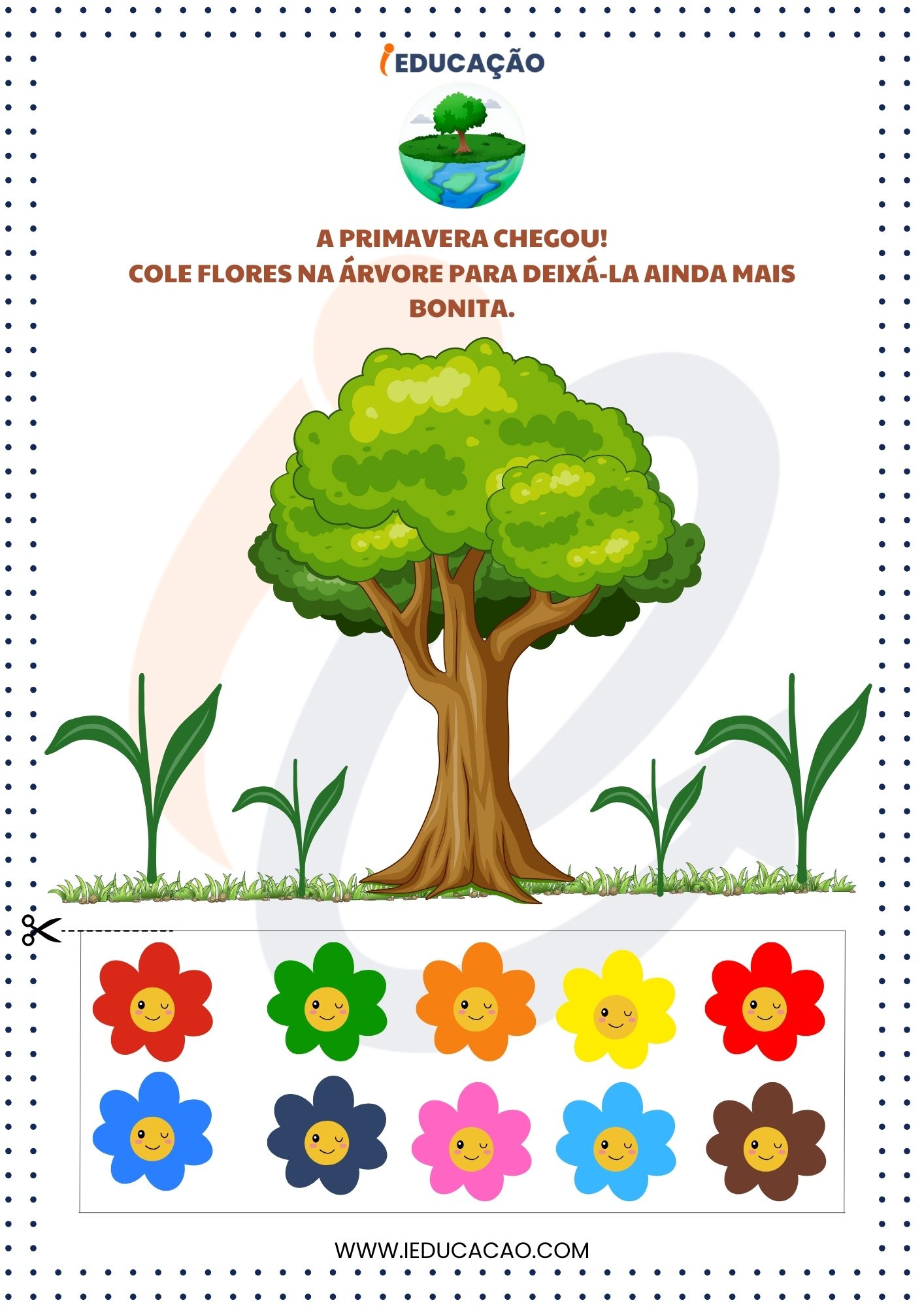 Atividades do Dia da Árvore com Colagem- Atividade de Primavera