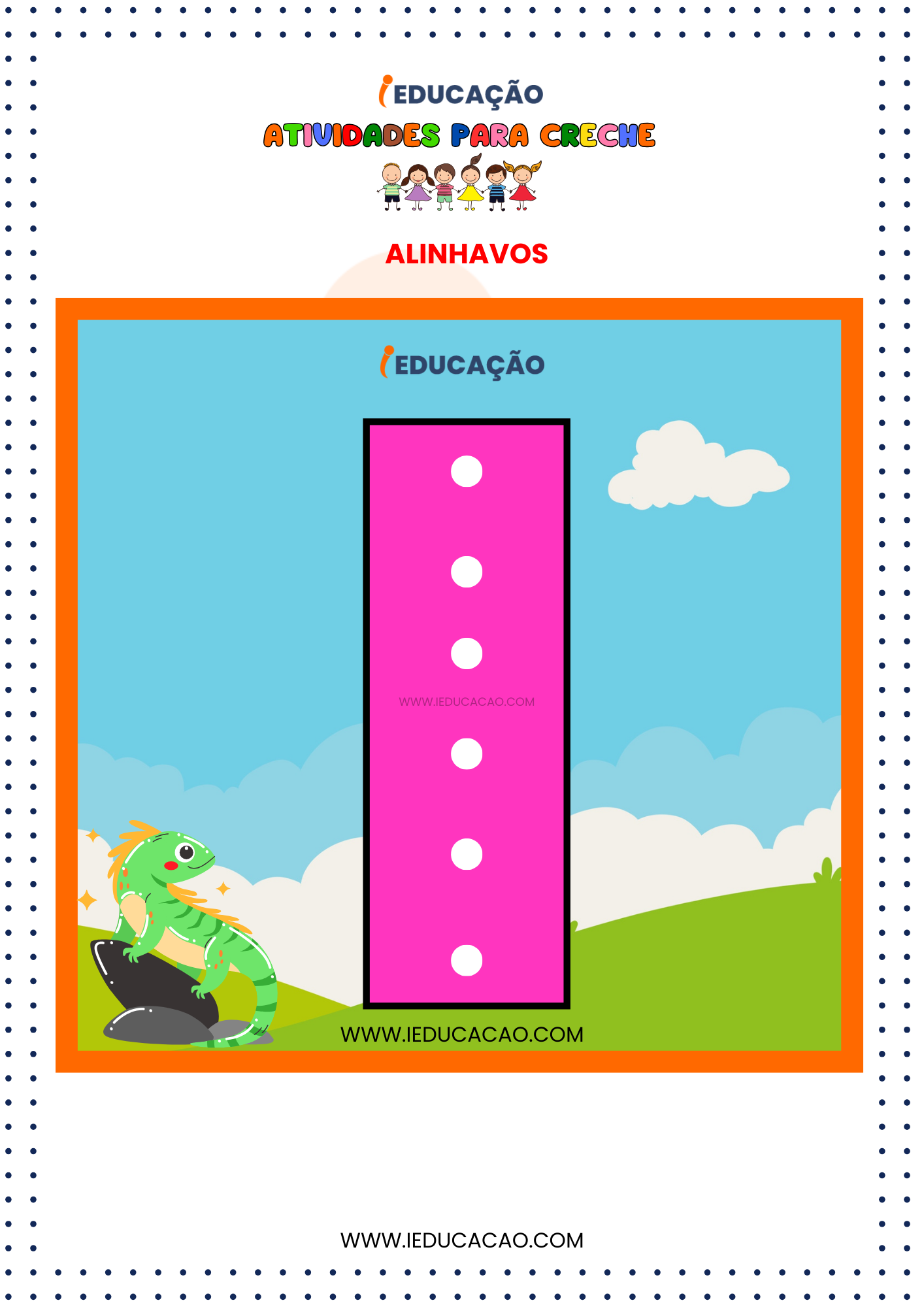 Atividades para Creche- Atividade de Alinhavo Letra I