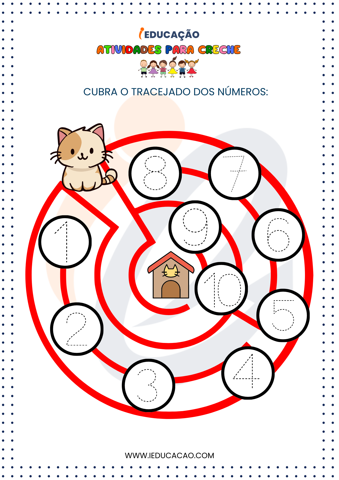 Atividades para Creche- Tracejado dos Números