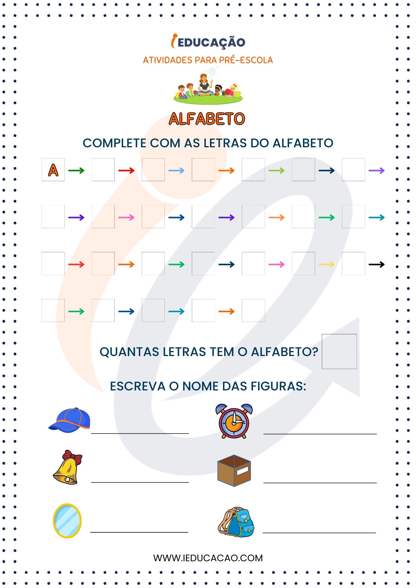 Atividades para Pré Escola- Atividade do Alfabeto