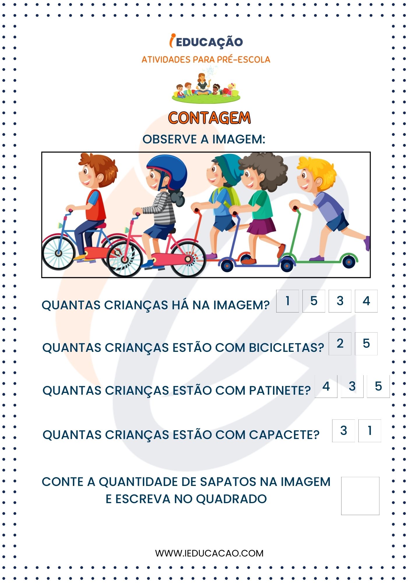 Atividades para Pré Escola- Matemática Infantil