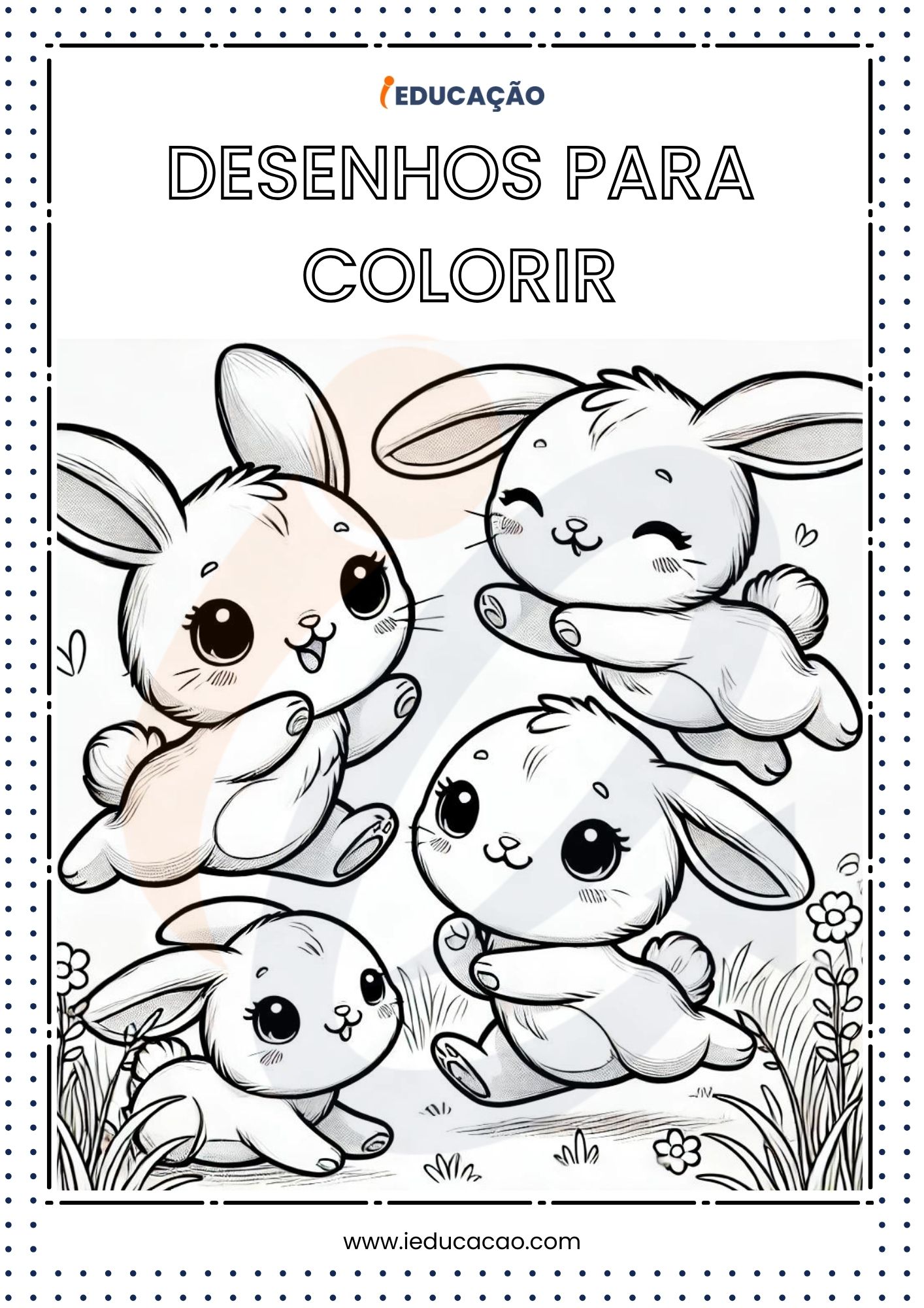 Desenhos de Animais para Colorir- Coelhos para Colorir