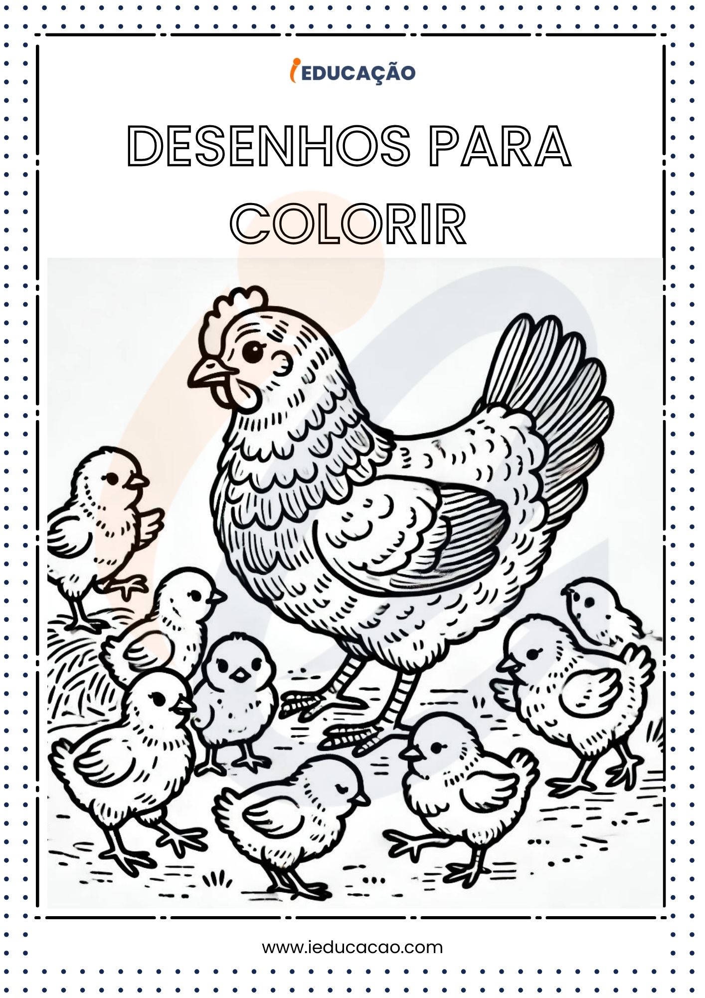 Desenhos de Animais para Colorir- Galinha para Colorir