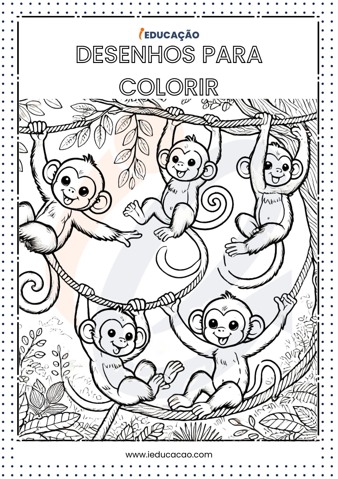 Desenhos de Animais para Colorir- Macacos para Colorir