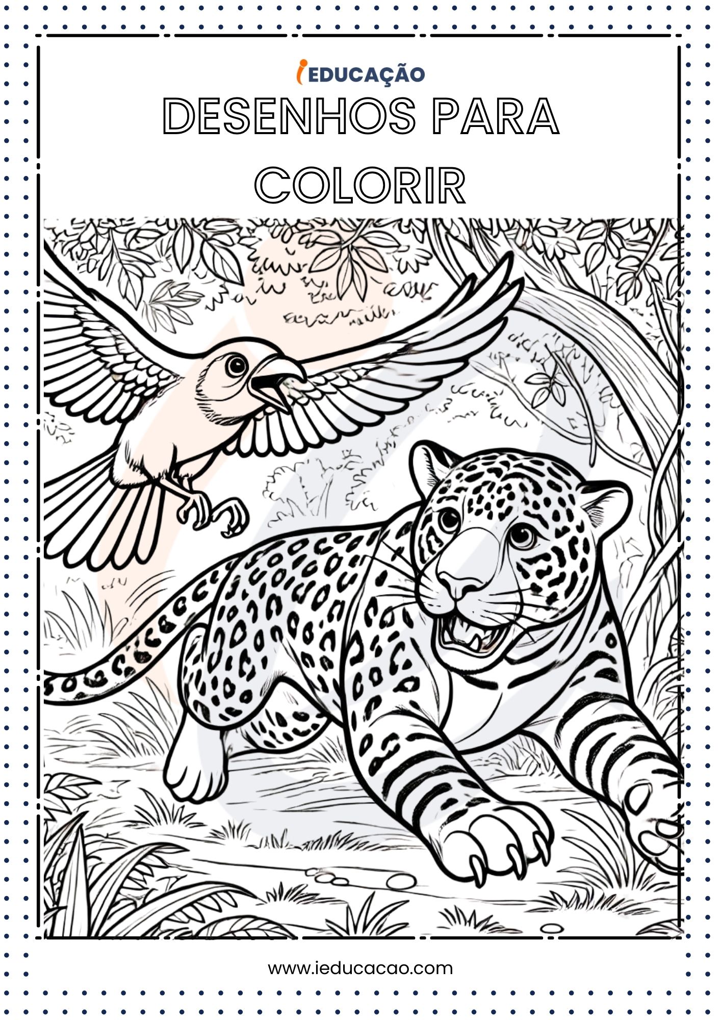 Desenhos de Animais para Colorir- Onça para Colorir