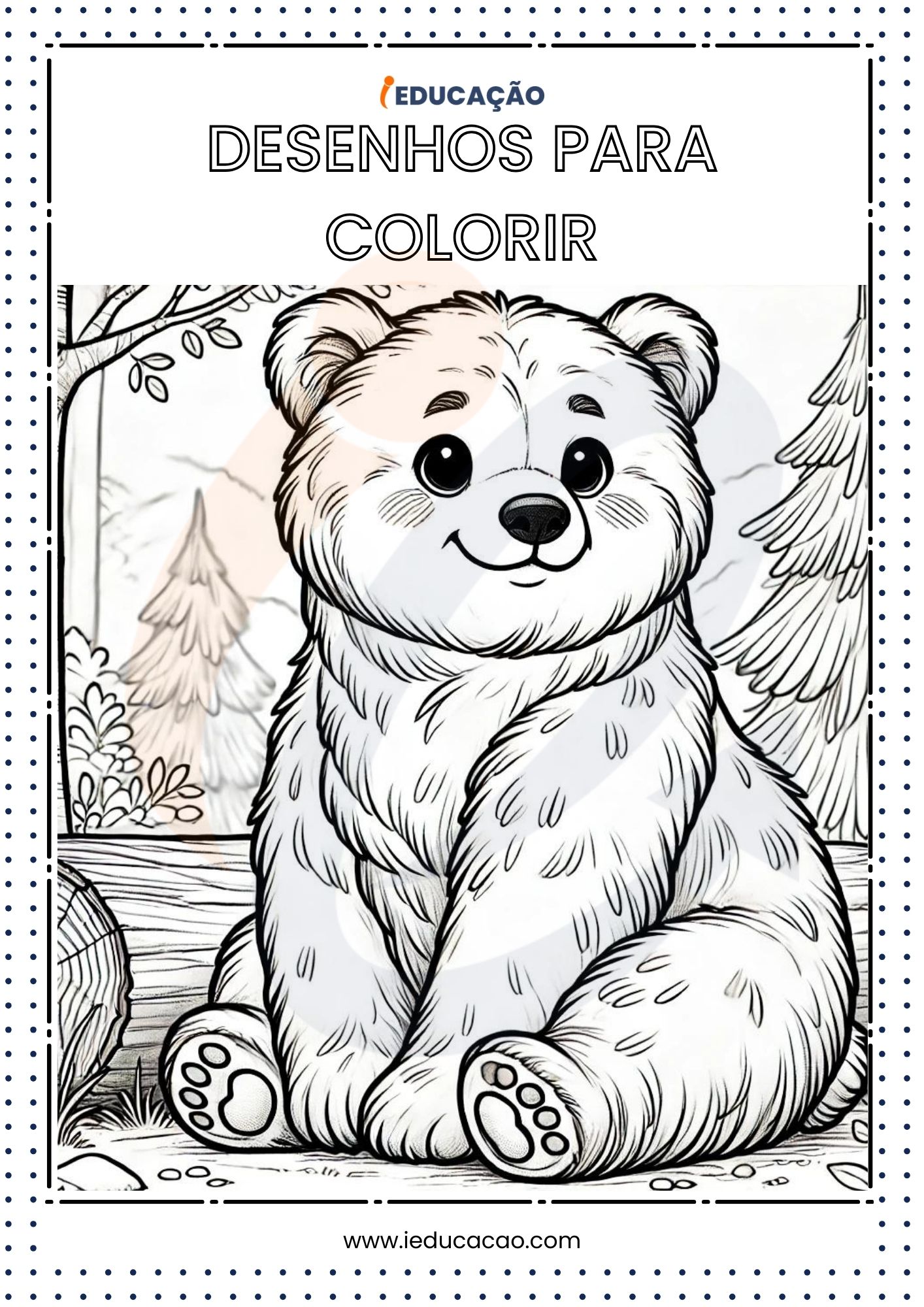 Desenhos de Animais para Colorir- Urso para Colorir