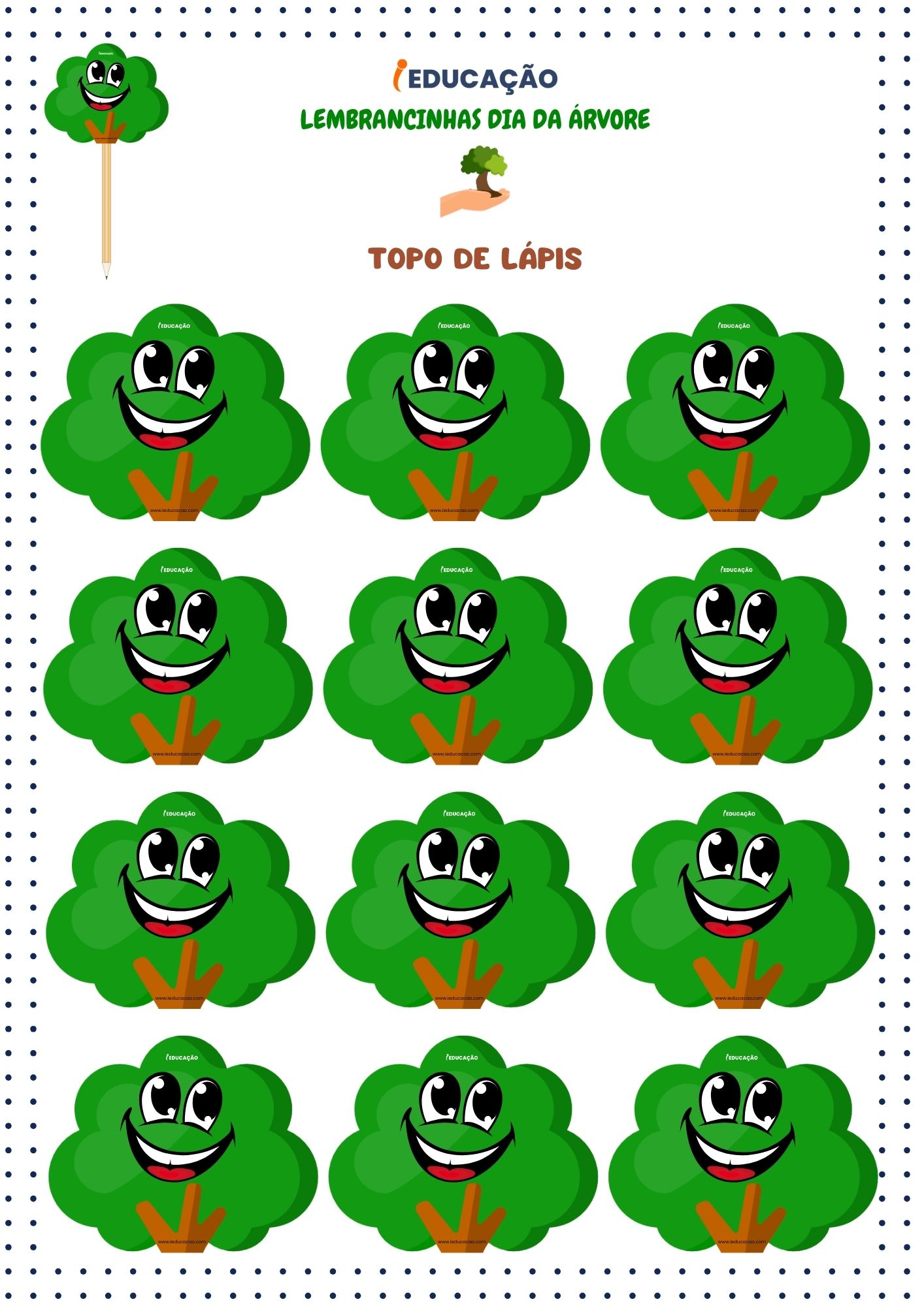 Lembrancinhas para o Dia da Árvore- Topo de lápis