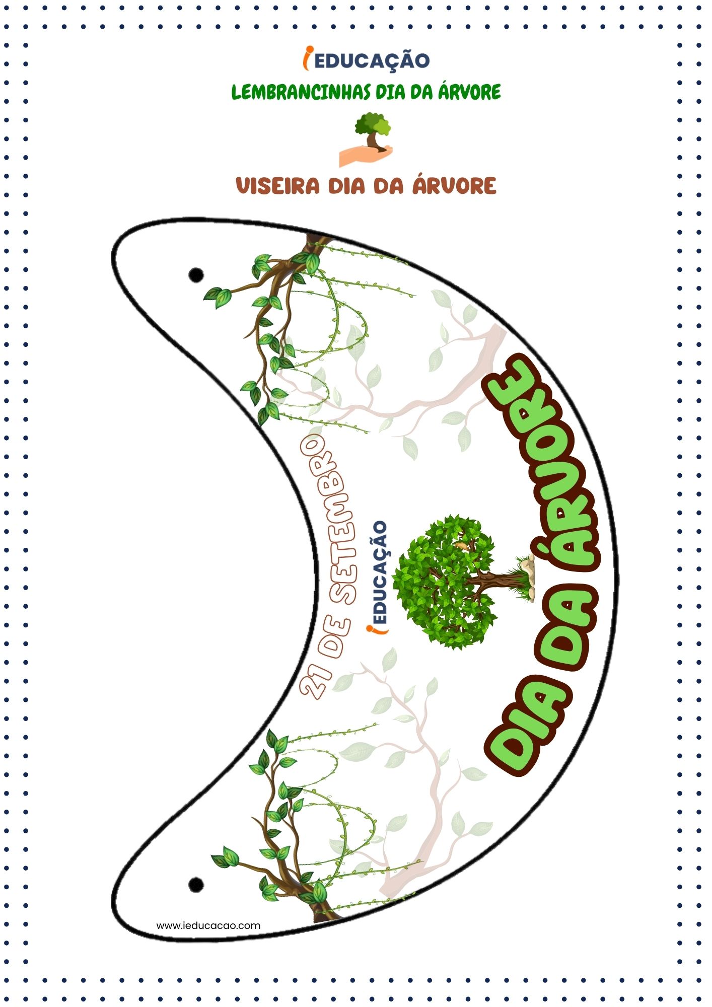 Lembrancinhas para o Dia da Árvore- Viseira Dia da Árvore_