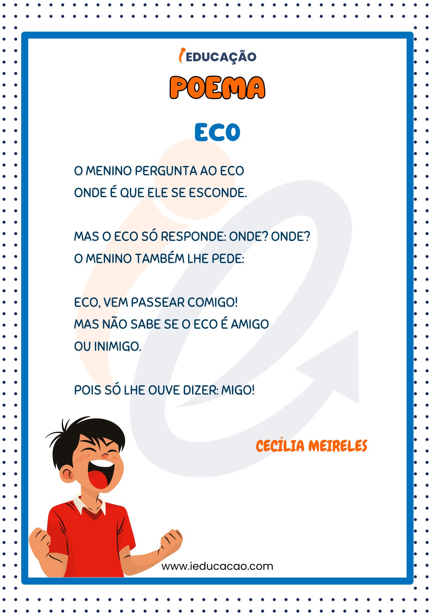 Poema para Educação Infantil- Poema Eco de Cecília Meireles