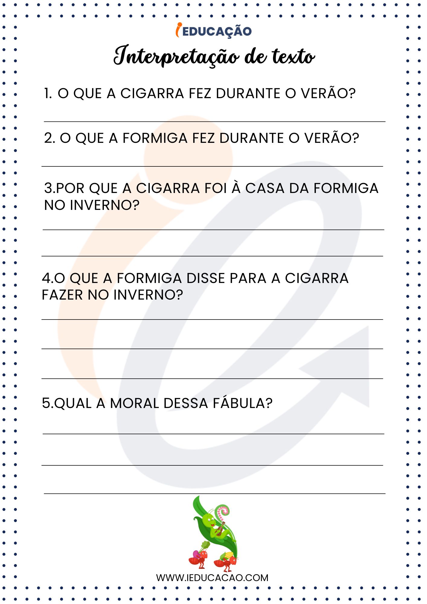 Texto Literário- Atividades de Interpretação