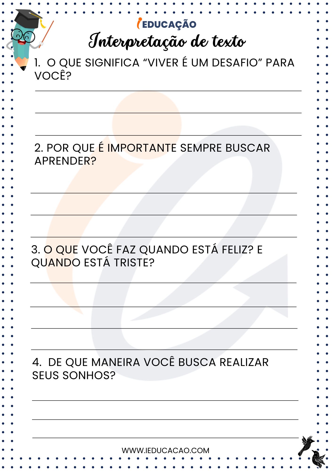 Texto Literário- Exercícios para Interpretar