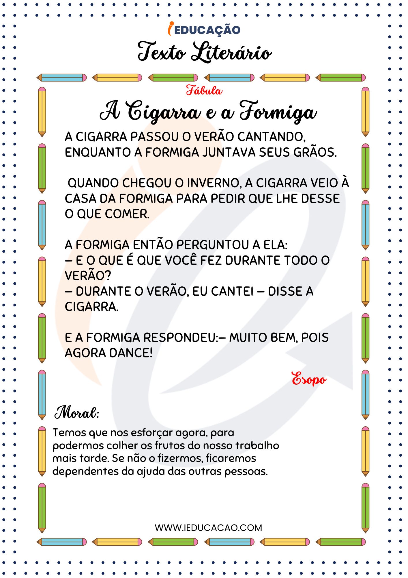 Texto Literário- Fábula Infantil