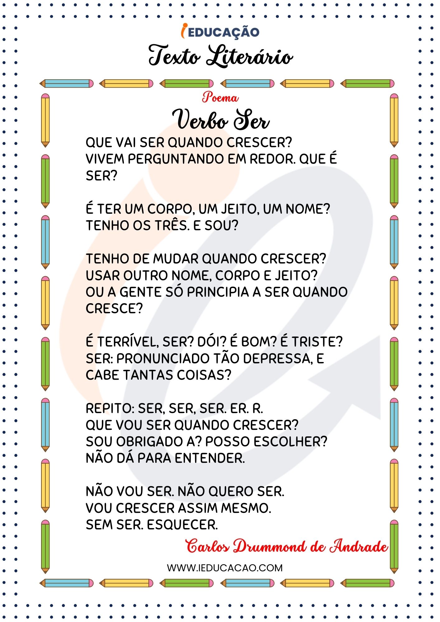 Texto Literário Poema de Carlos Drummond