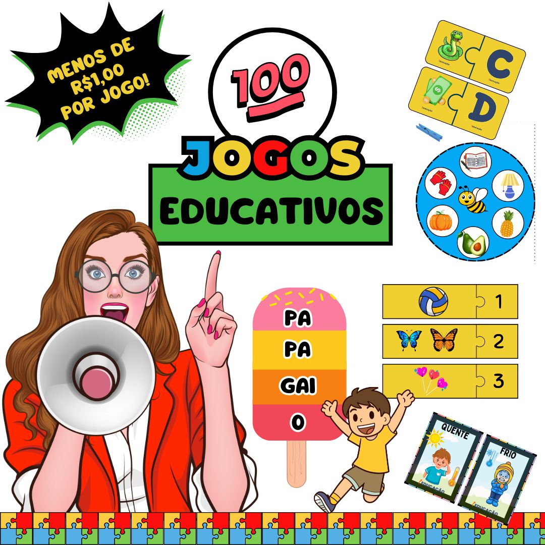 Jogos Educativos do iEducação com Exemplos de atividades lúdicas - anúncio