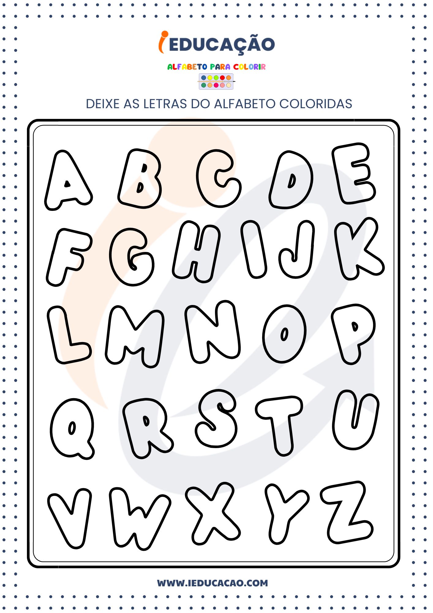 Alfabeto para Colorir- Abecedário para Colorir