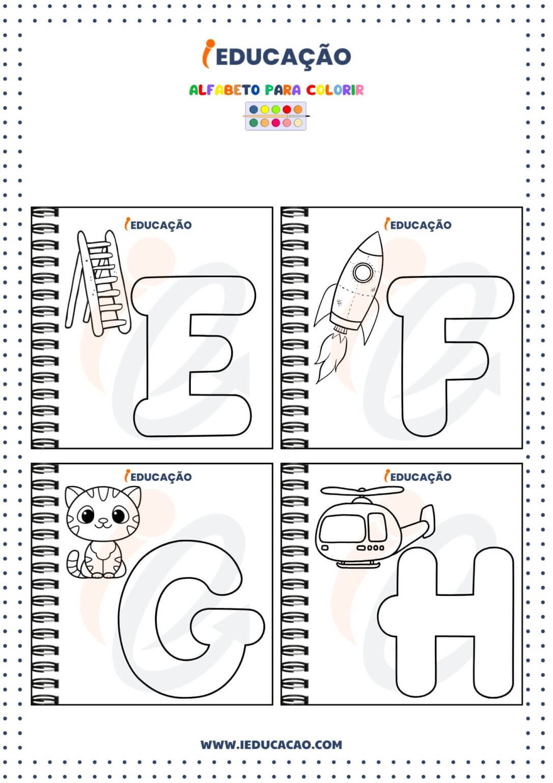 Alfabeto para Colorir em PDF Gratuito
