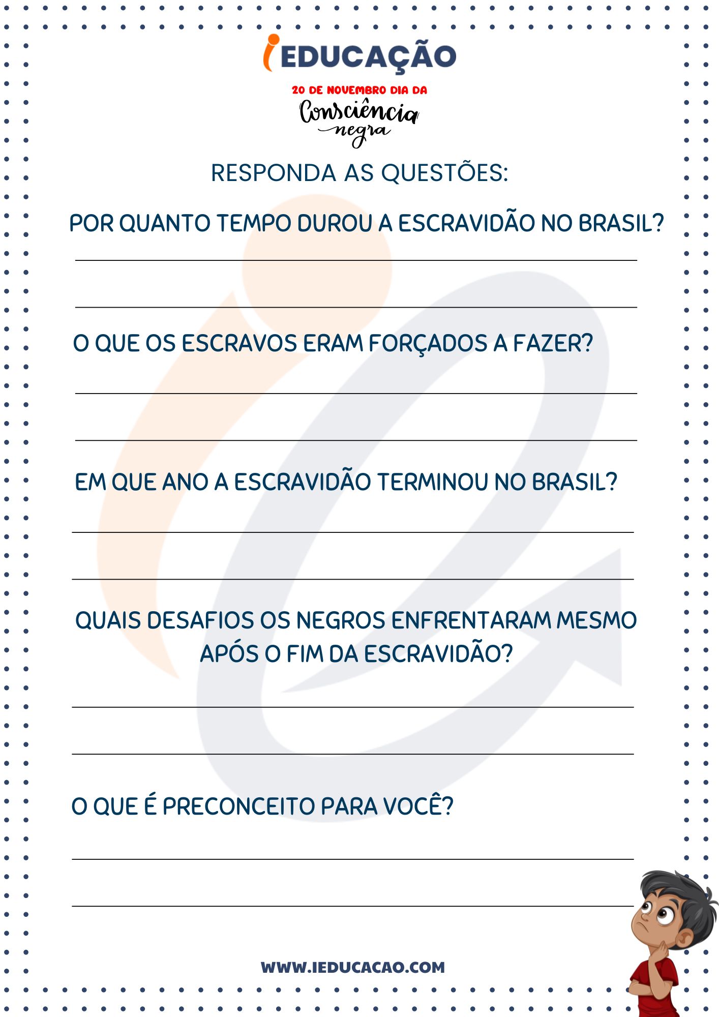 Atividades Consciência Negra 5º Ano- Atividade de Interpretação de Texto