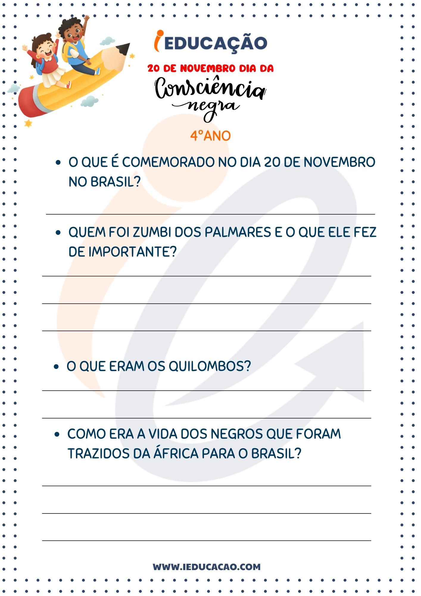 Atividades Consciência Negra- Atividade de Interpretação