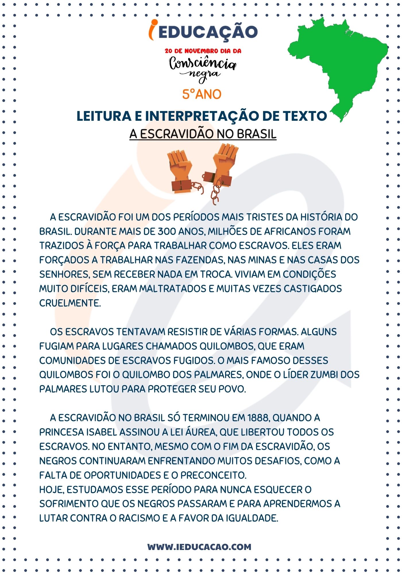 Atividades Consciência Negra- para o 5º Ano