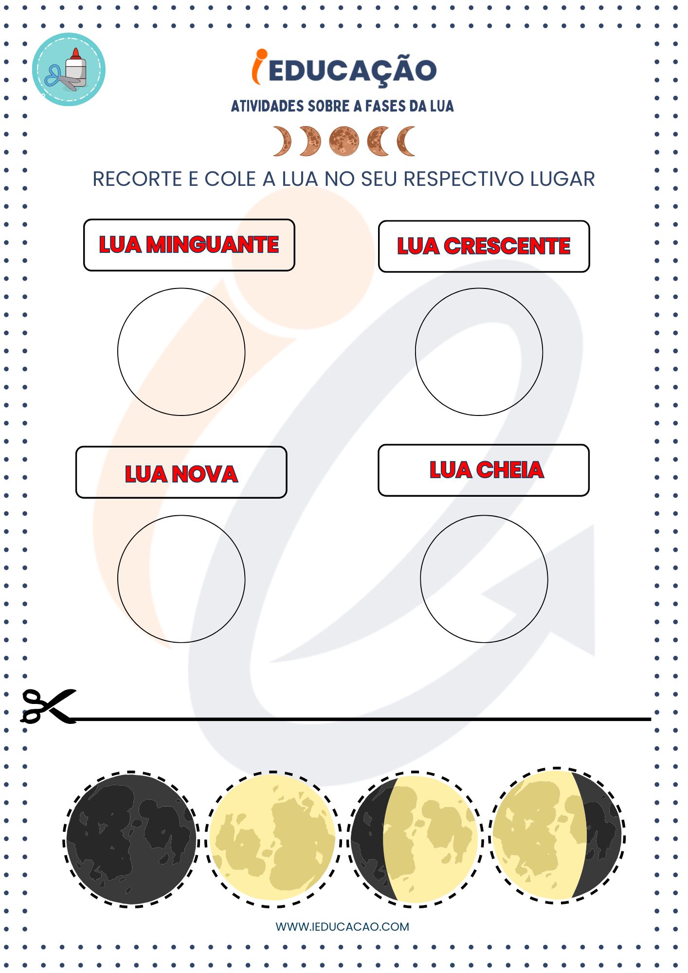 Atividades Fases da Lua com Colagem