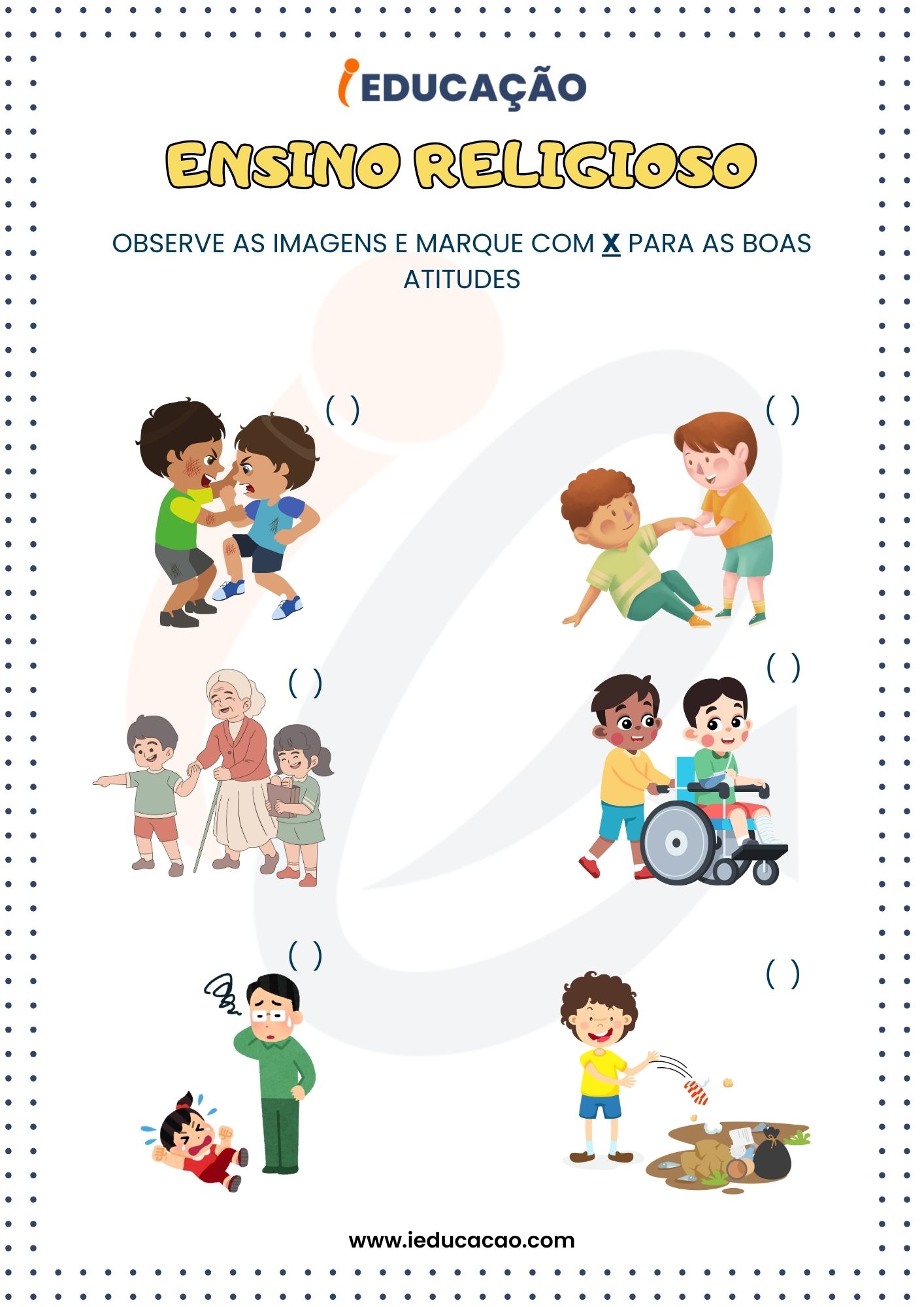 Atividades de Reforço 1º Ano- Atividade de Ensino Religioso para 1º Ano