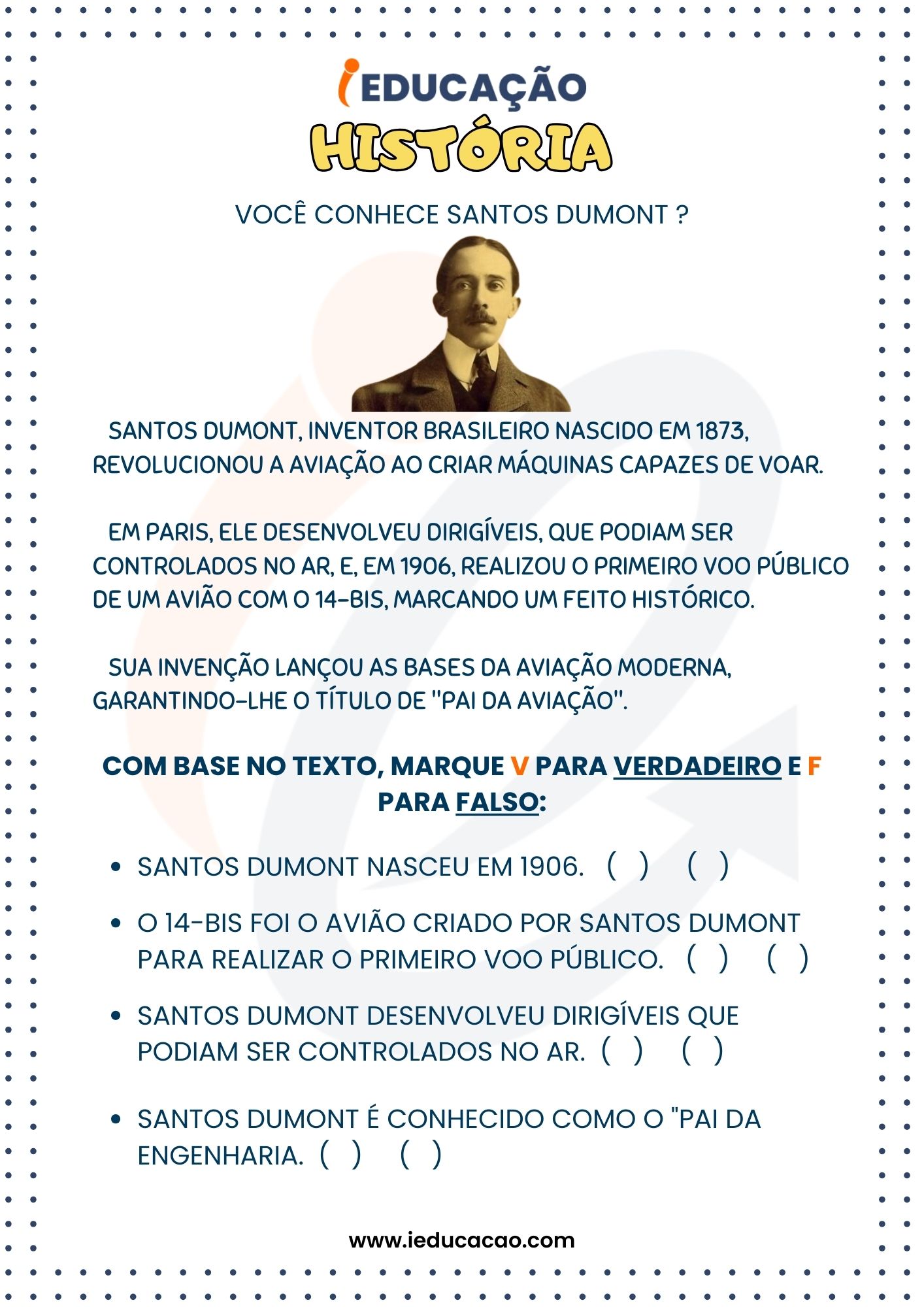 Atividades de Reforço 1º Ano- Atividade de História para 1º ano- Atividade sobre Santos Dumont