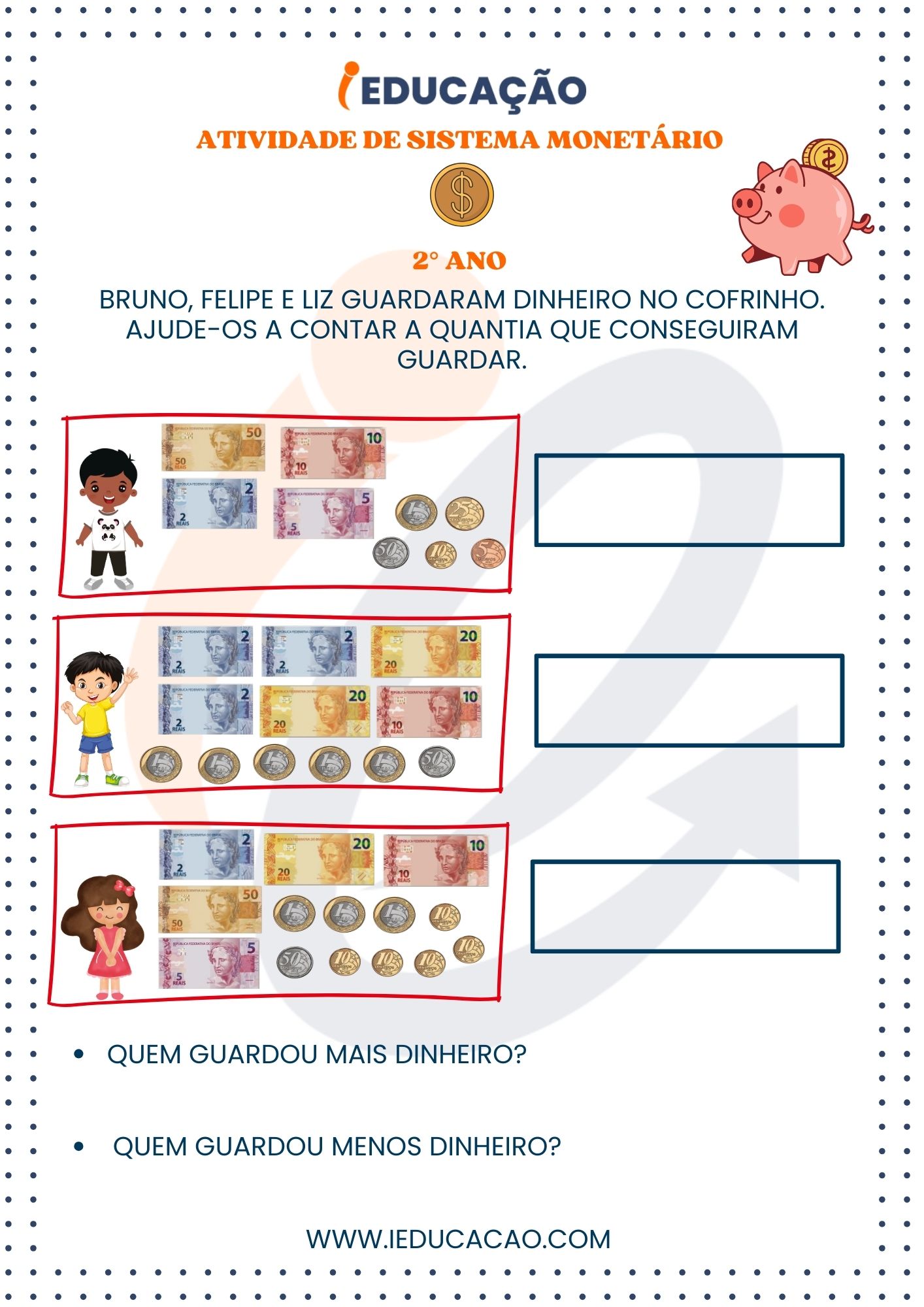 Atividades de Sistema Monetário 2ºano