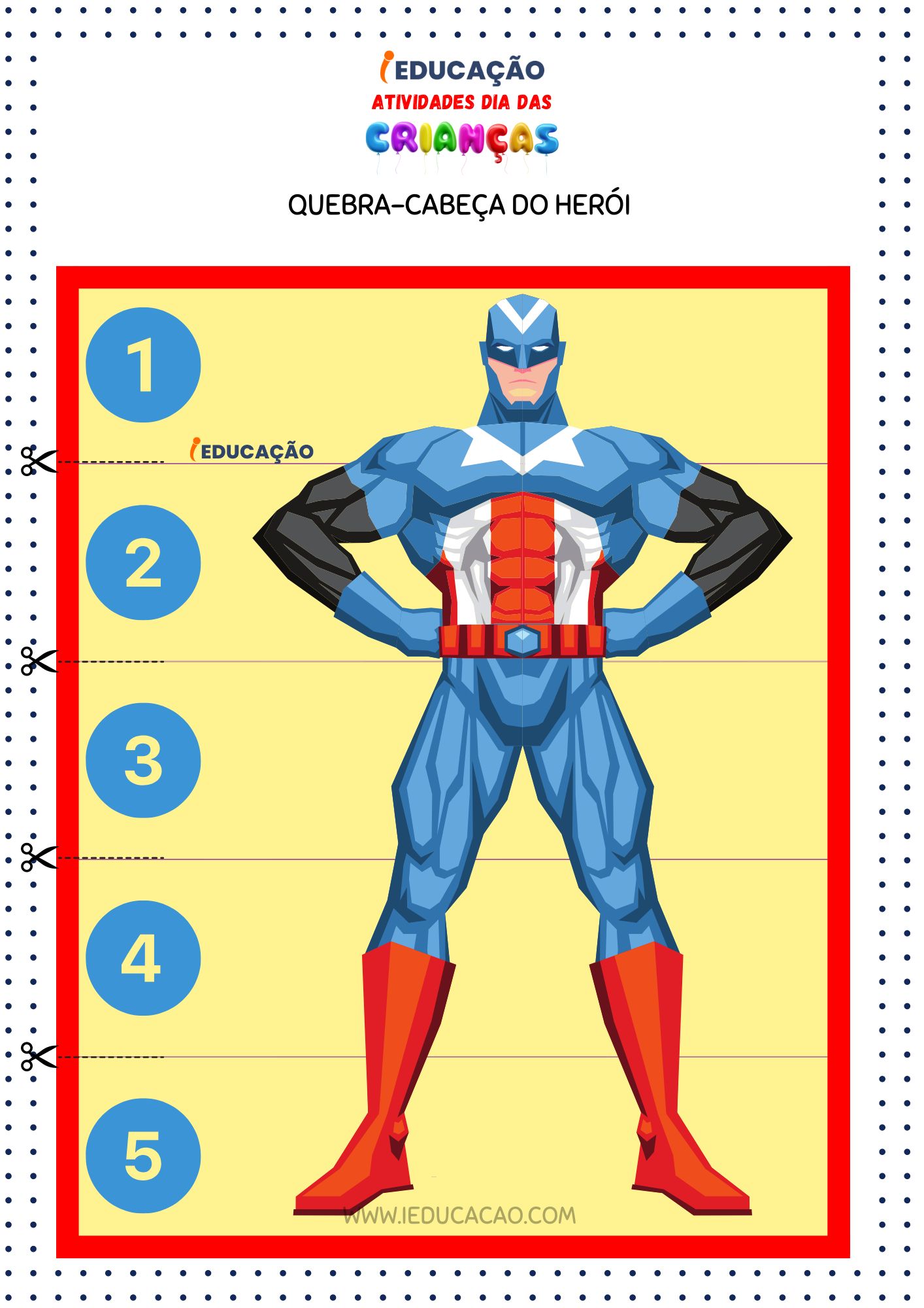 Atividades para o Dia das Crianças- Quebra- cabeça Capitão América_