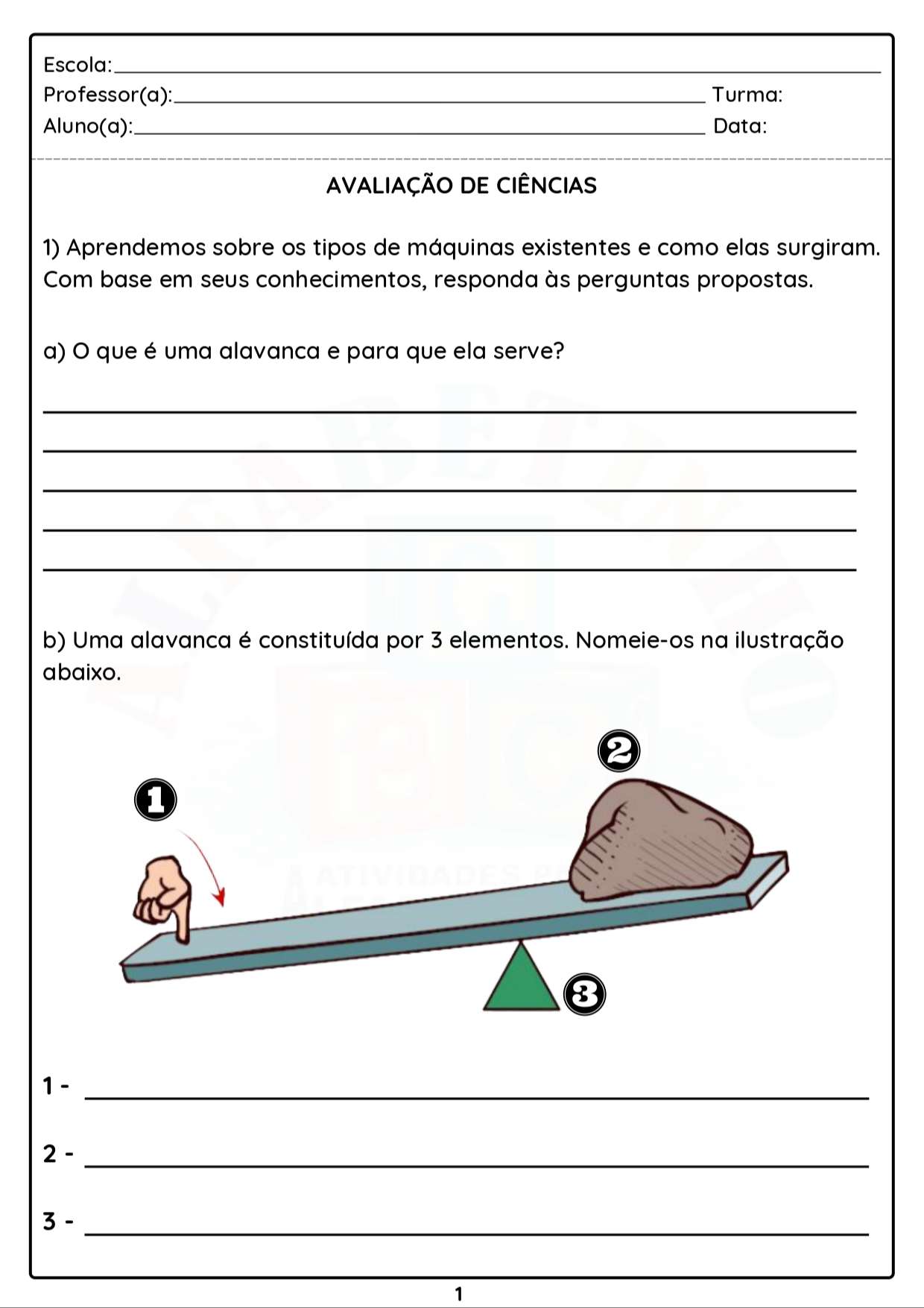 Avaliação de Ciência. Fundamental 2