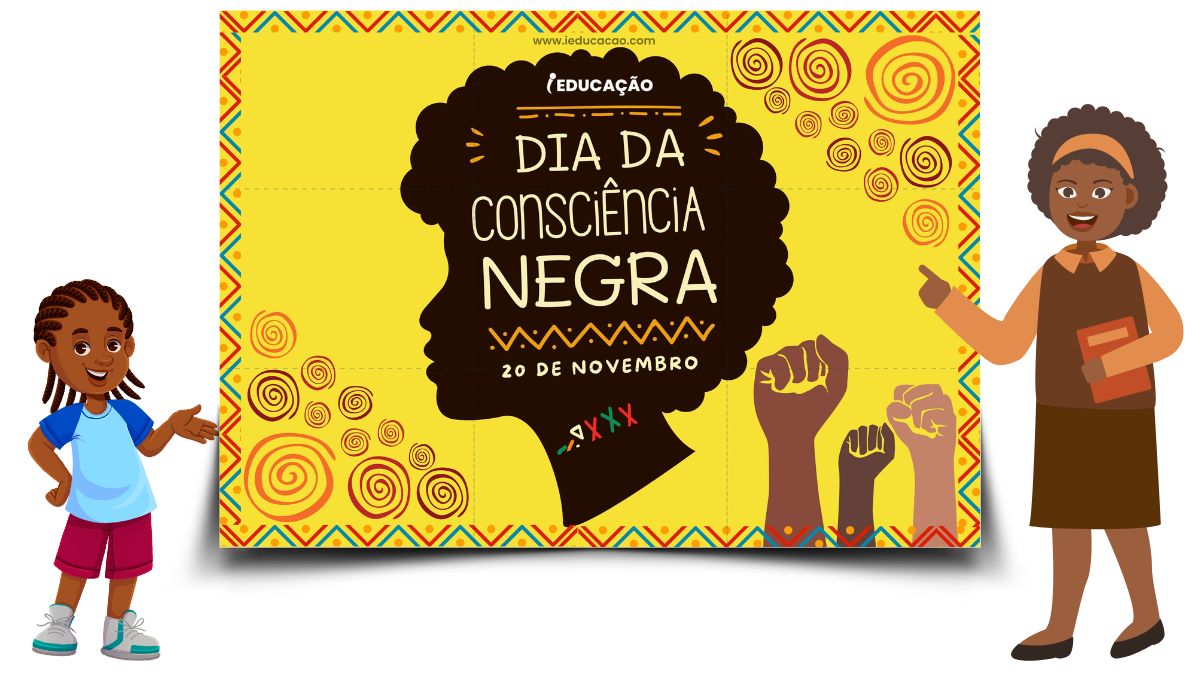 Cartaz da Consciência Negra para Imprimir - Painel para o Dia da Consciência Negra no Brasil - 20 de Novembro