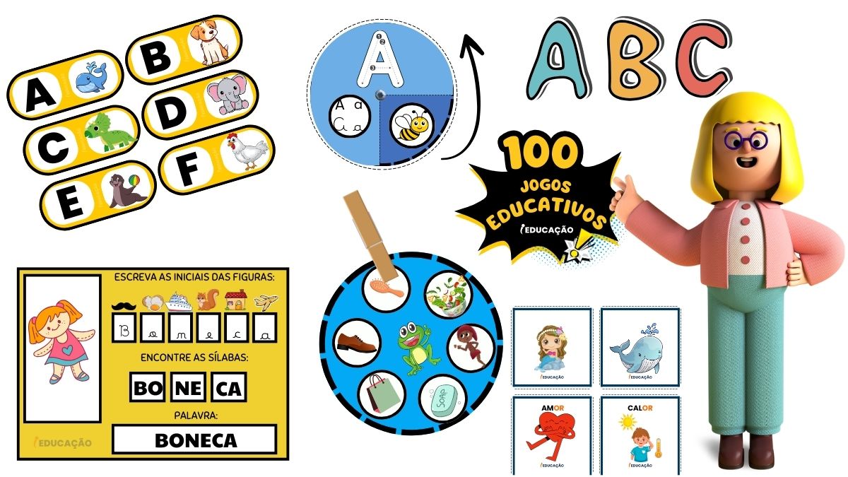 Jogos Pedagógicos e Educativos do iEducação para ensinar Alfabetização.