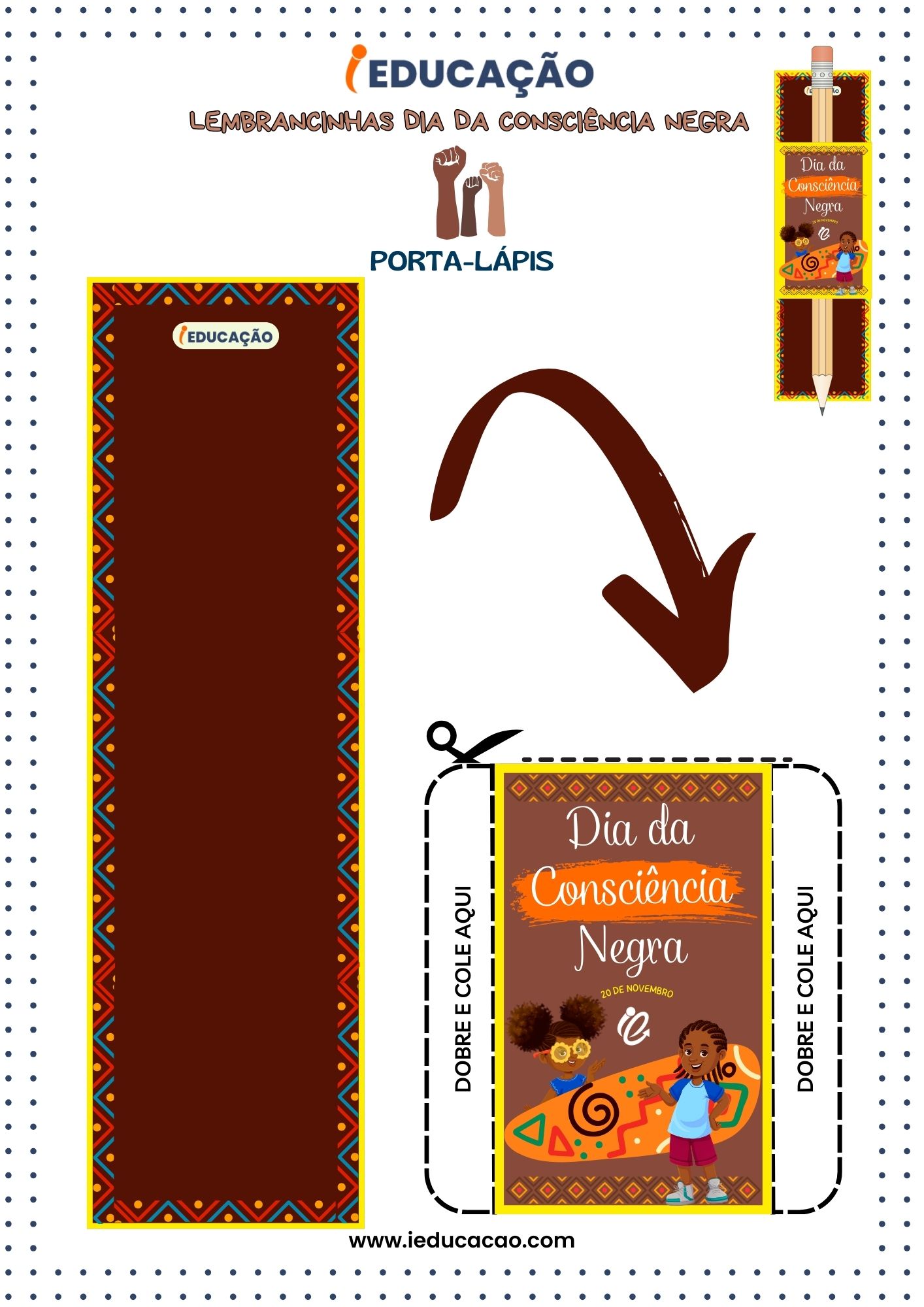 Lembrancinhas Consciência Negra- Porta Lápis