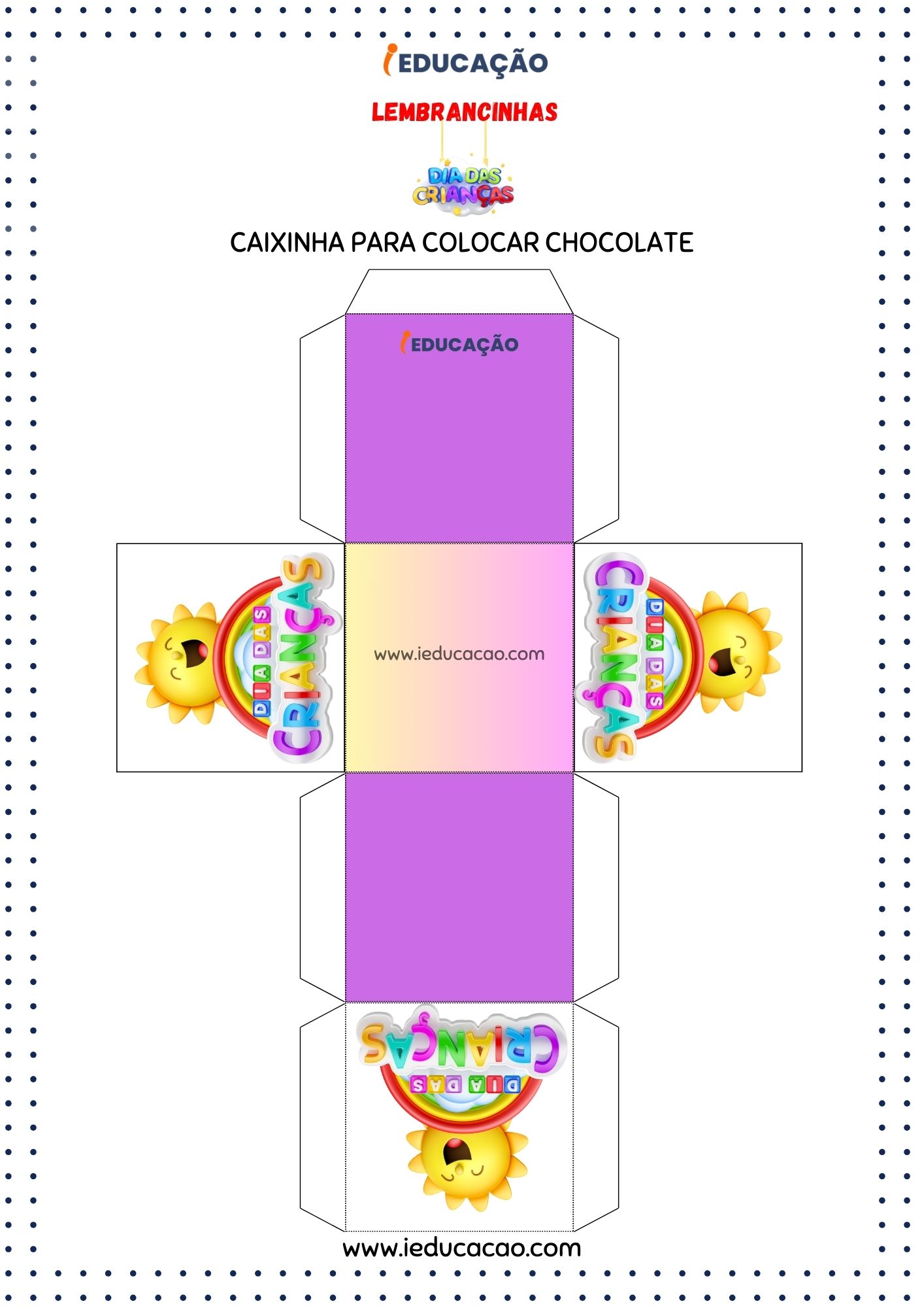 Lembrancinhas Dia das Crianças- Caixinha para Imprimir 