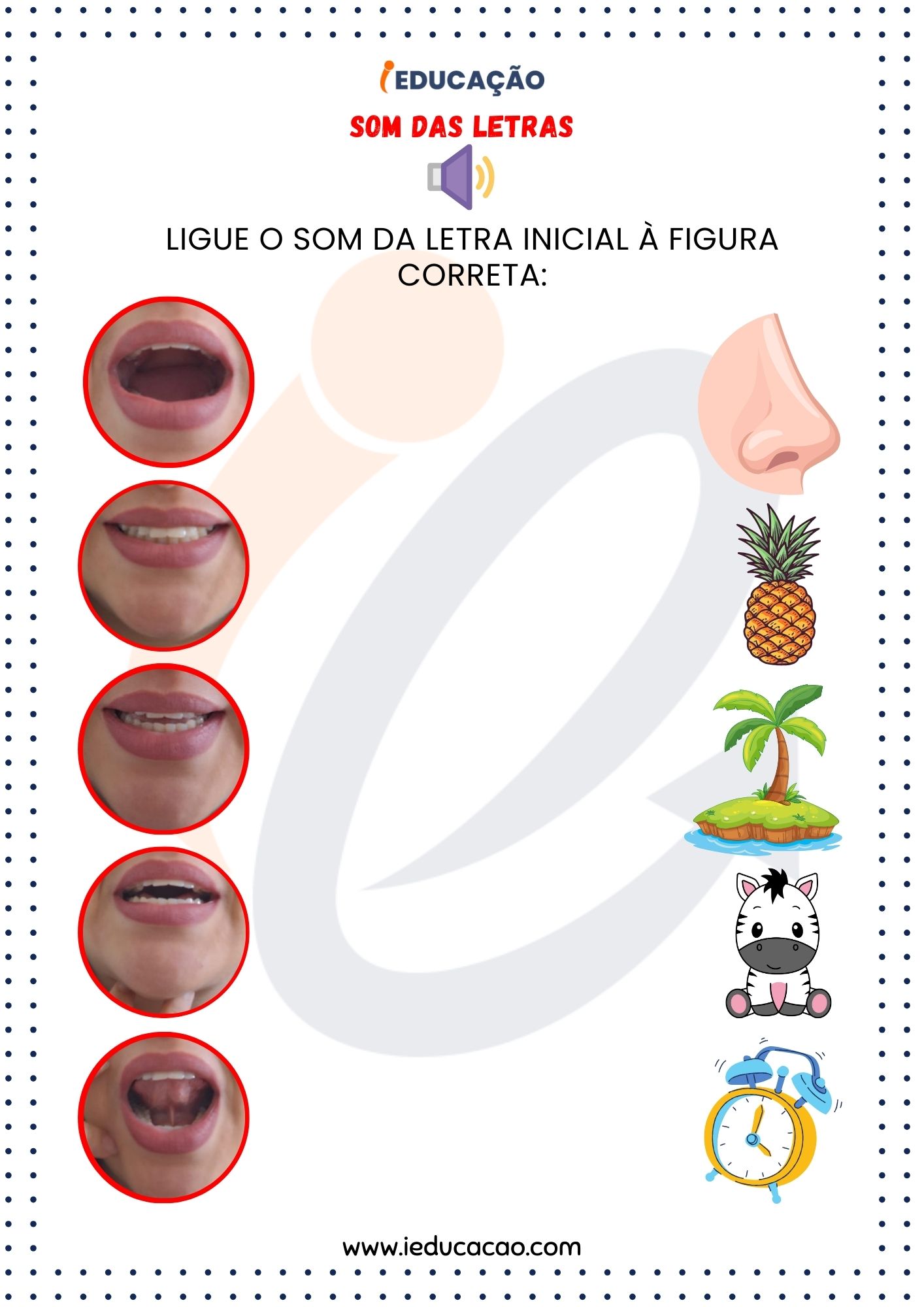 Som das Letras- Atividade para Ligar- Atividade Método Fônico