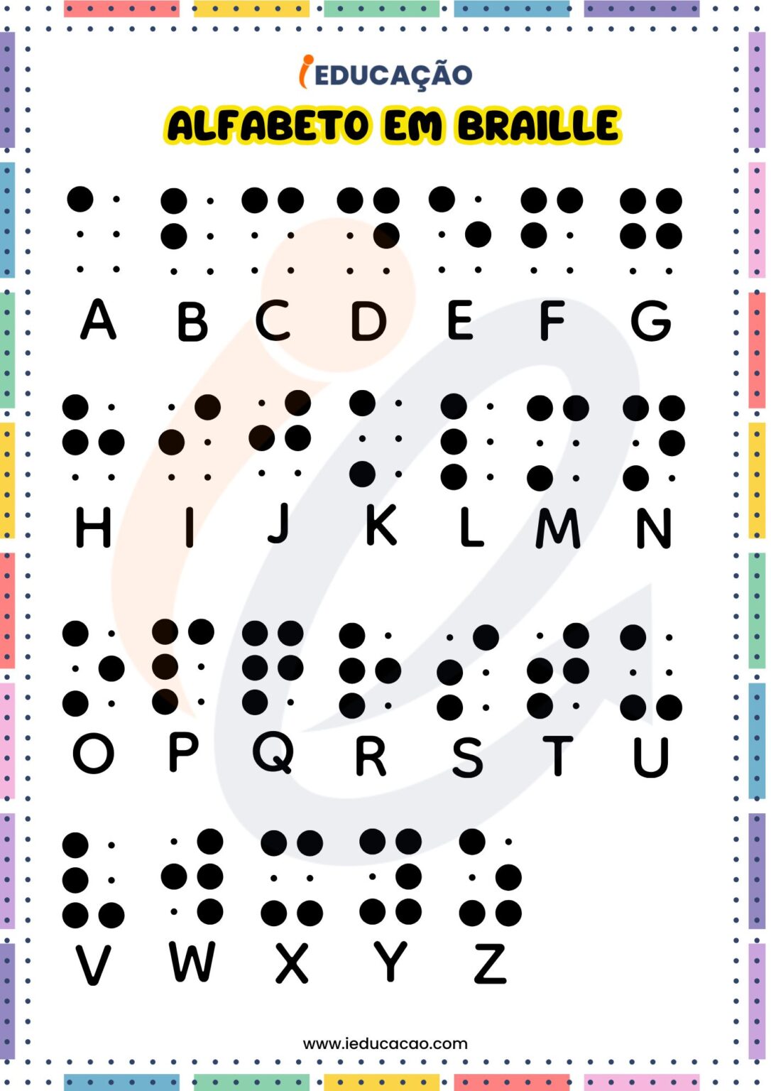 Alfabeto em Braille para Educação Inclusiva