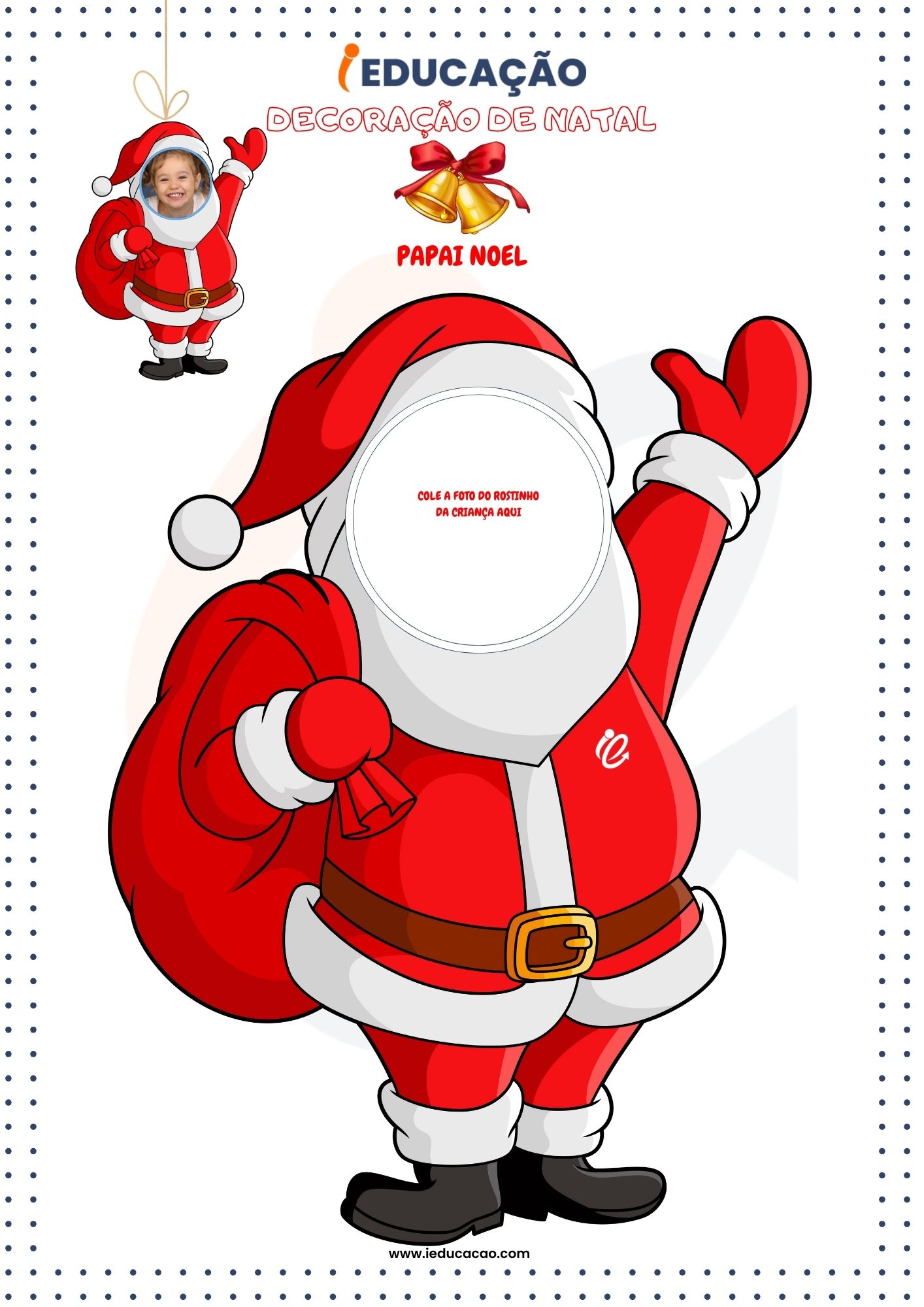 Decoração de Natal Educação Infantil- Papai Noel para Imprimir