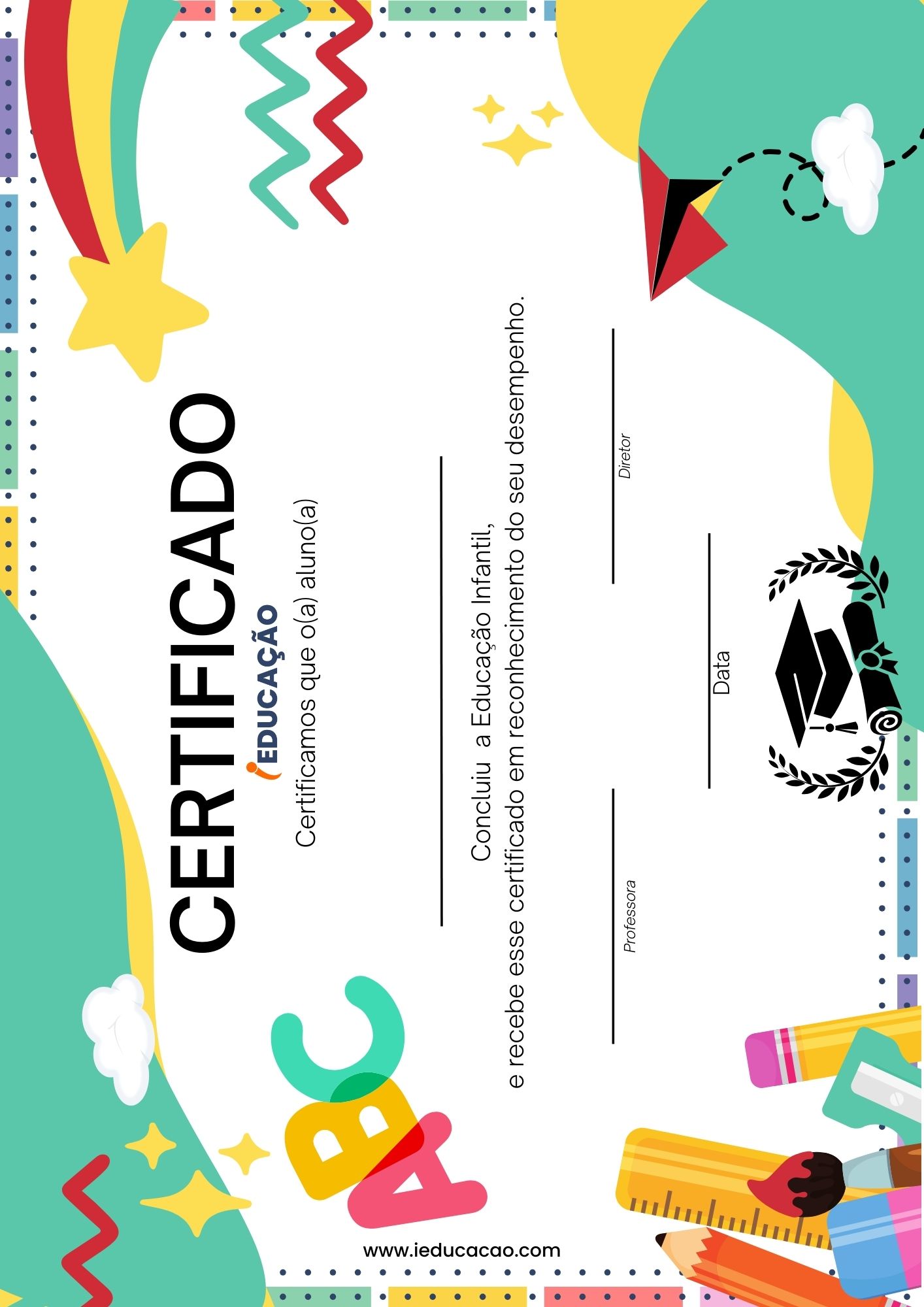 Lembrancinhas de Formatura ABC - Certificado de Formatura ABC para Educação Infantil 3.jpg