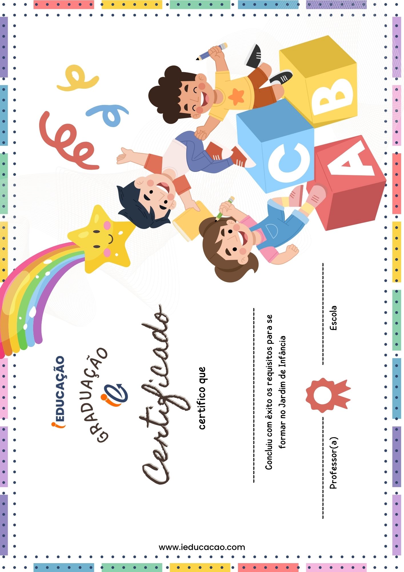 Lembrancinhas de Formatura ABC - Certificado de Formatura ABC para Educação Infantil.jpg