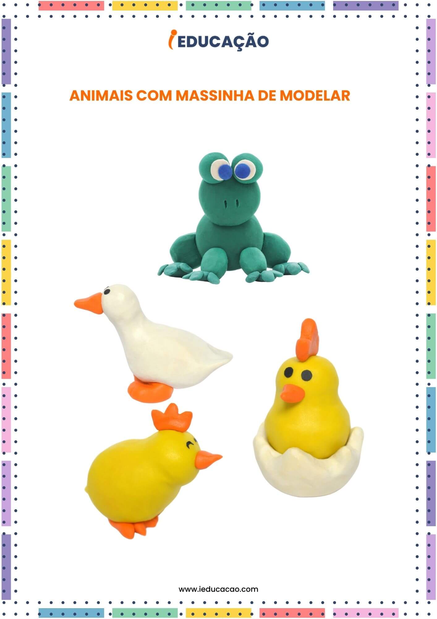 Animais com Massinha de Modelar para Imprimir